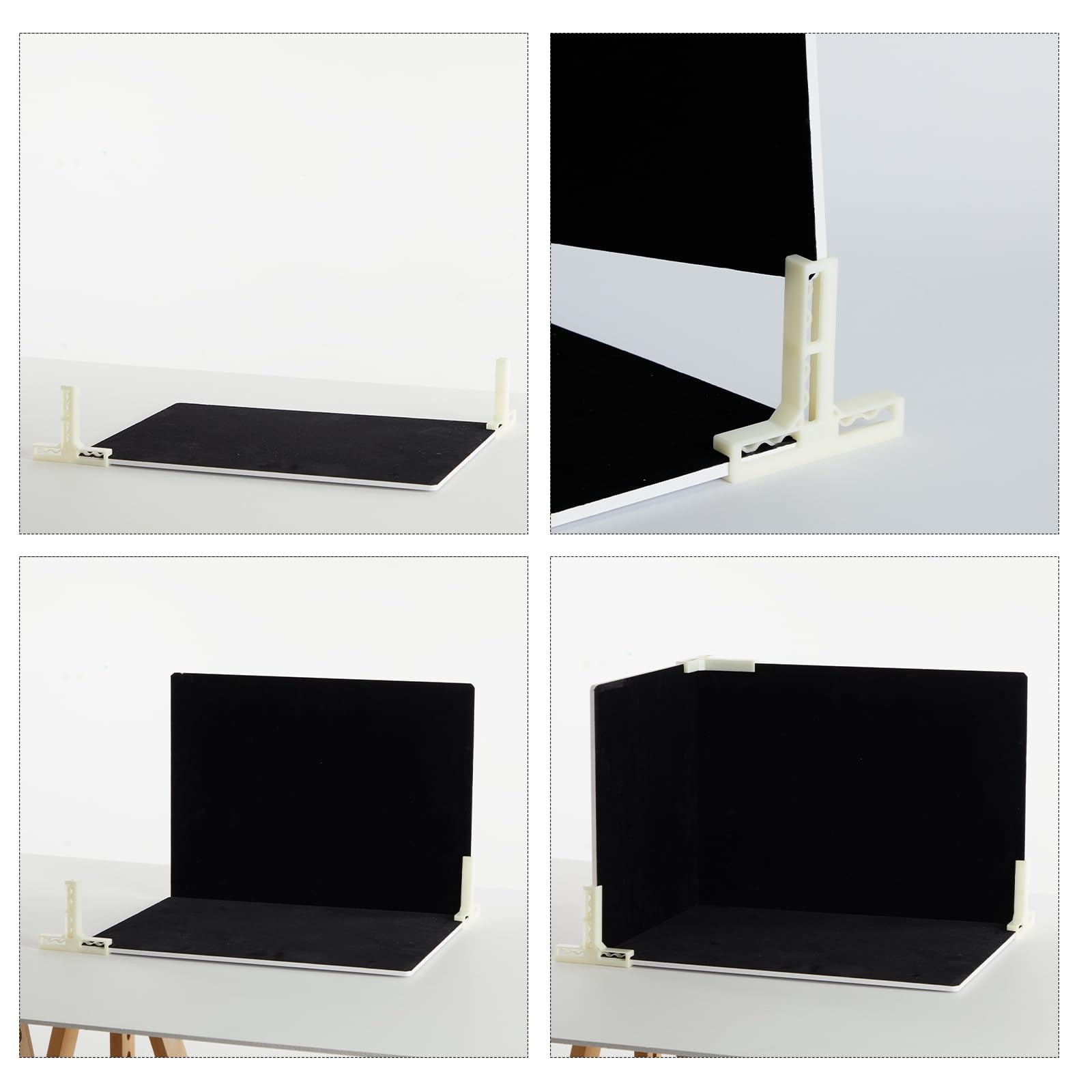 3 PCS Boards Photo Backdrop Black Velvet Replica Surface Flat Lay 15.8×11.8 In
