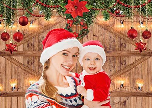 7x5FT Christmas Backdrop New Year Party Background Barn Door Backdrop 7x5ft
