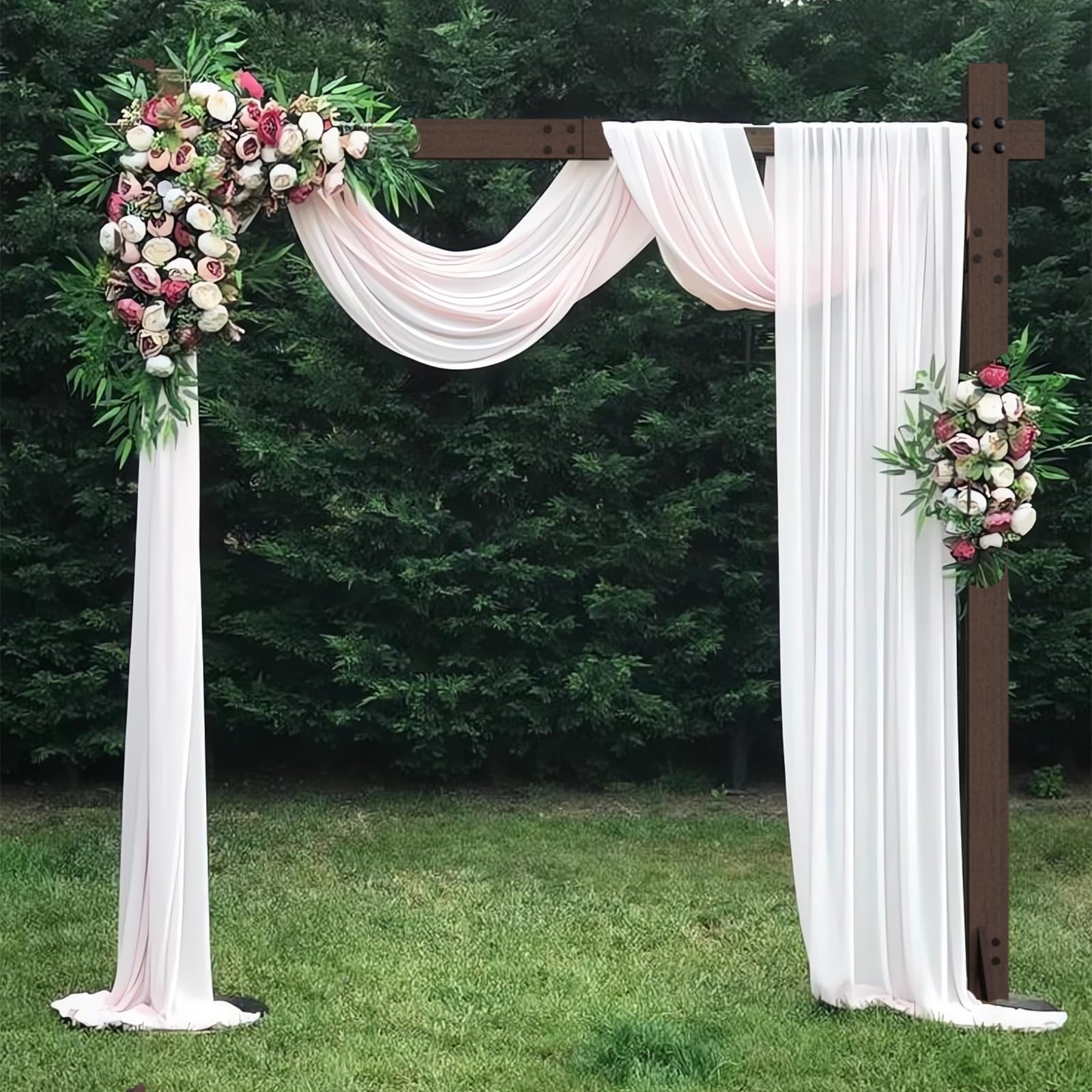 7.48FT Wooden Wedding Arch Frame Backdrop Stand, Square Wood Arch Stand Weddi…