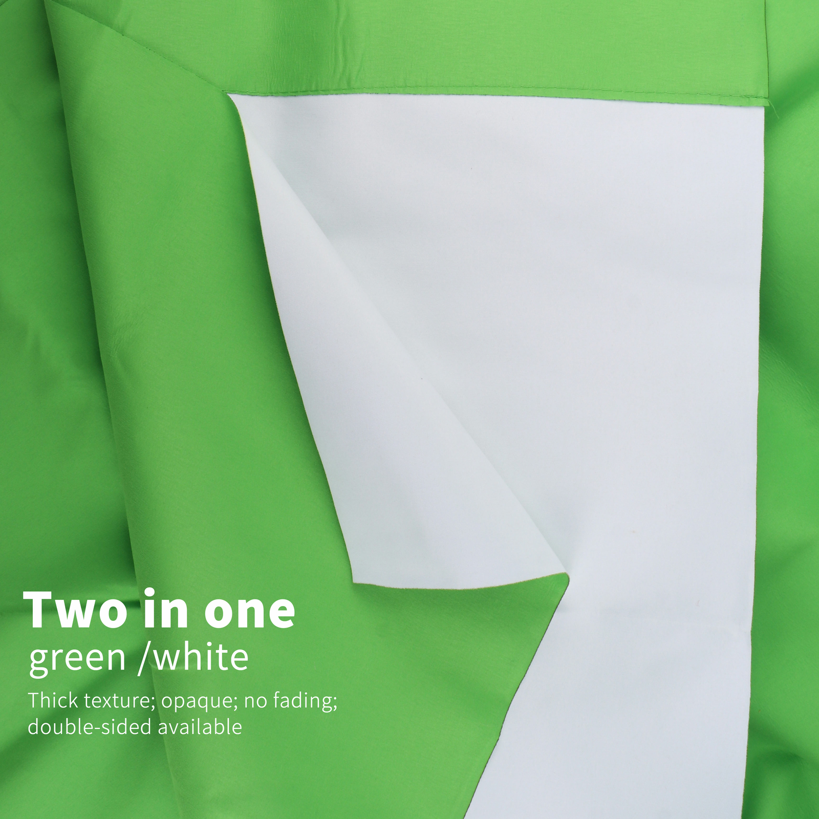 5×6.56ft 2in1 White Green Chroma Key Backdrop Background for Photography Muslin