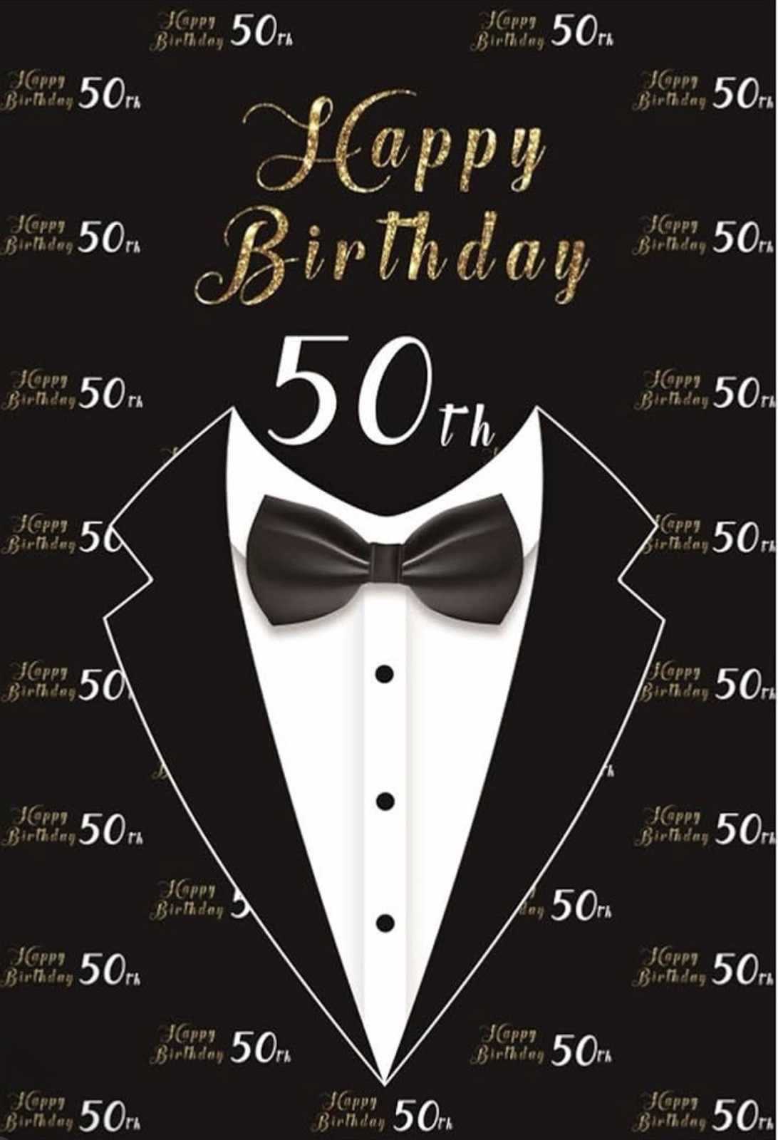 50th Backdrop For Men Fifty Happy Birthday Party PhotoBackground Banner 8 X 10ft