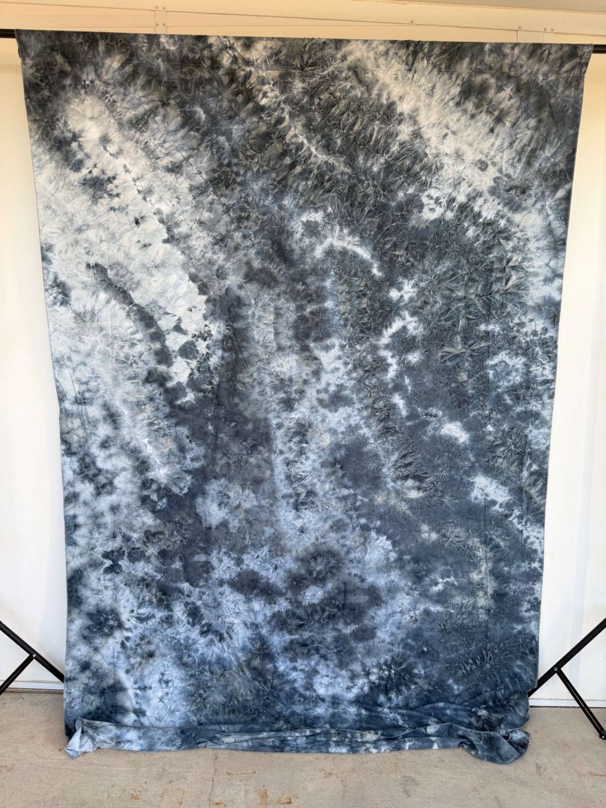 6×9 ft Charcoal Gray & White Abstract Backdrop Dyed Photography Background