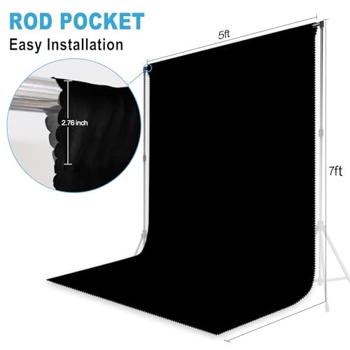 Photography Backdrop for Photoshoot, Fabric, 5×7 FT | Versatile 5X7 FT Black