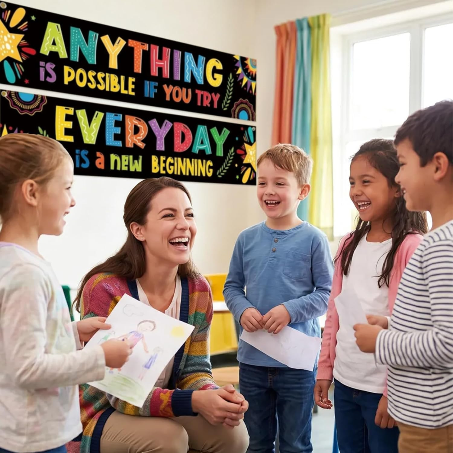 2 Pack Motivational Classroom Banner 13 X 61 in Inspirational Positive Banner Gr