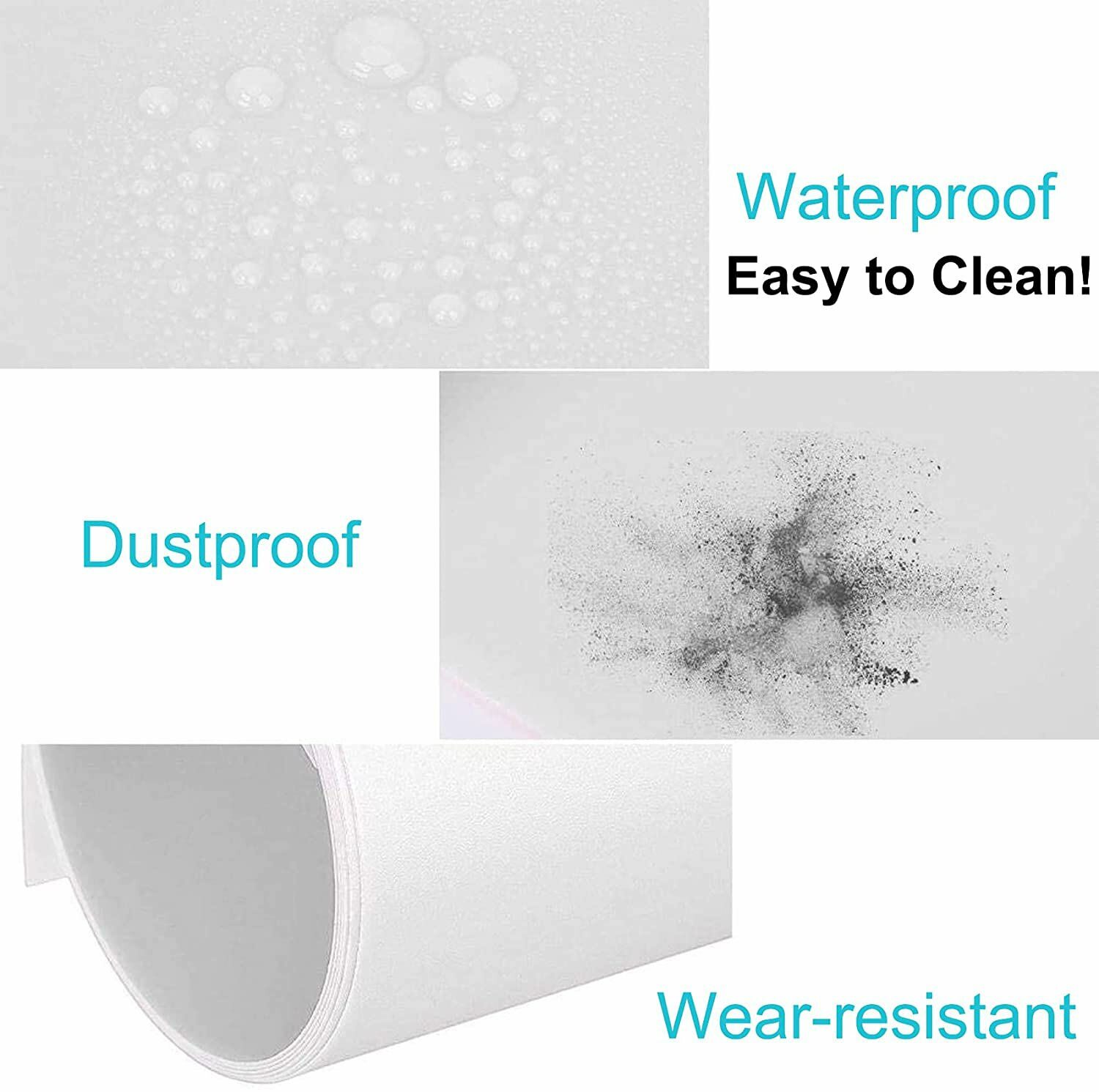 2PCS Black White PVC Background Set Matte Glossy Dual Side Vinyl Backdrop Photo