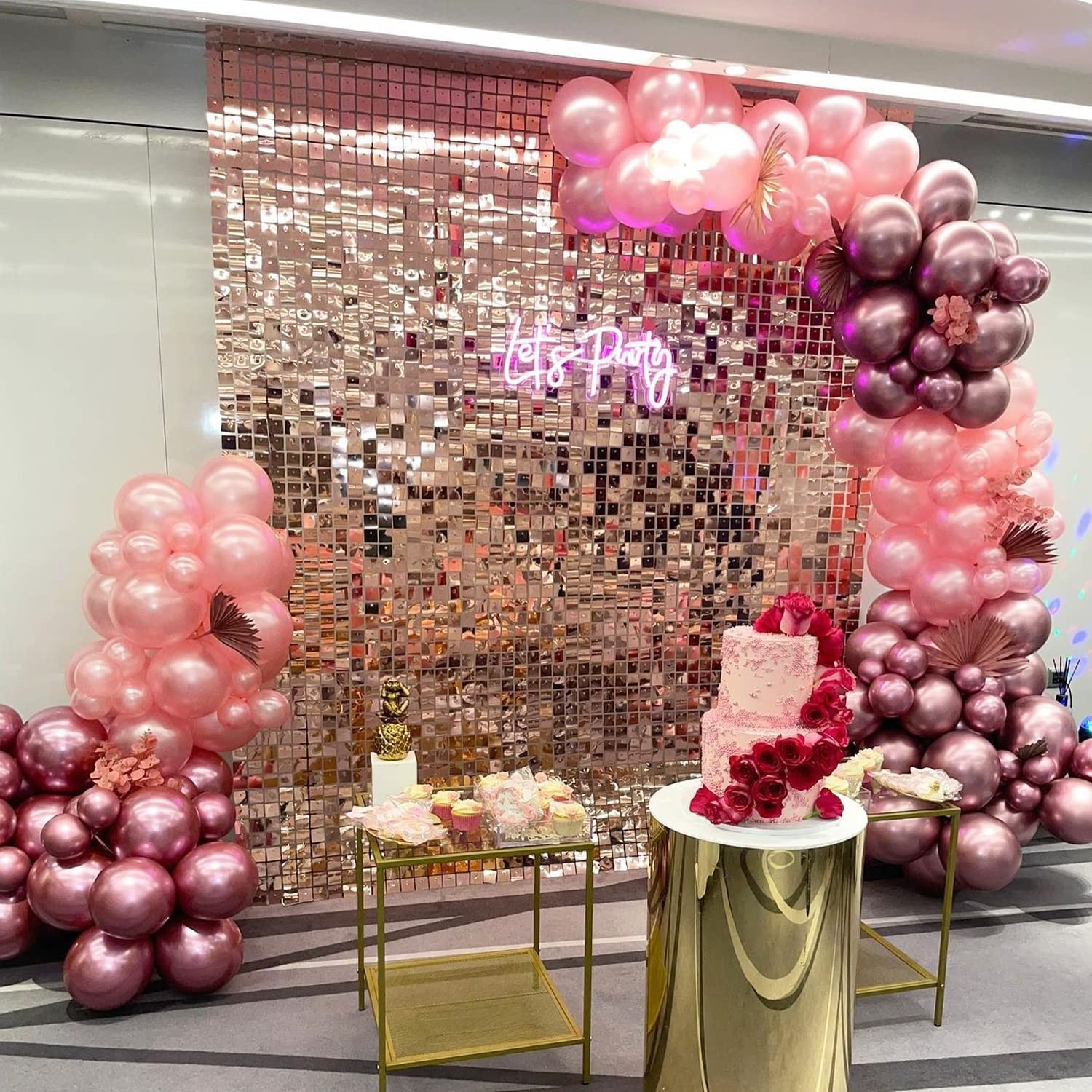 Shimmer Wall Sequin Panel Backdrop 36 Panels Birthday Parties Wedding Backgro…
