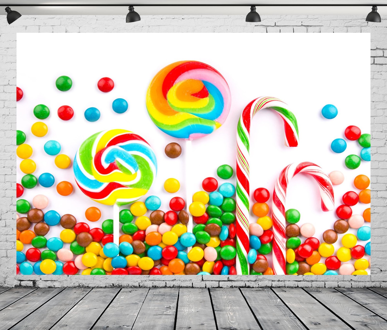 BELECO 7x5ft Fabric Sweets Backdrop – Colorful Candies, 7x5FT, N5-a20128