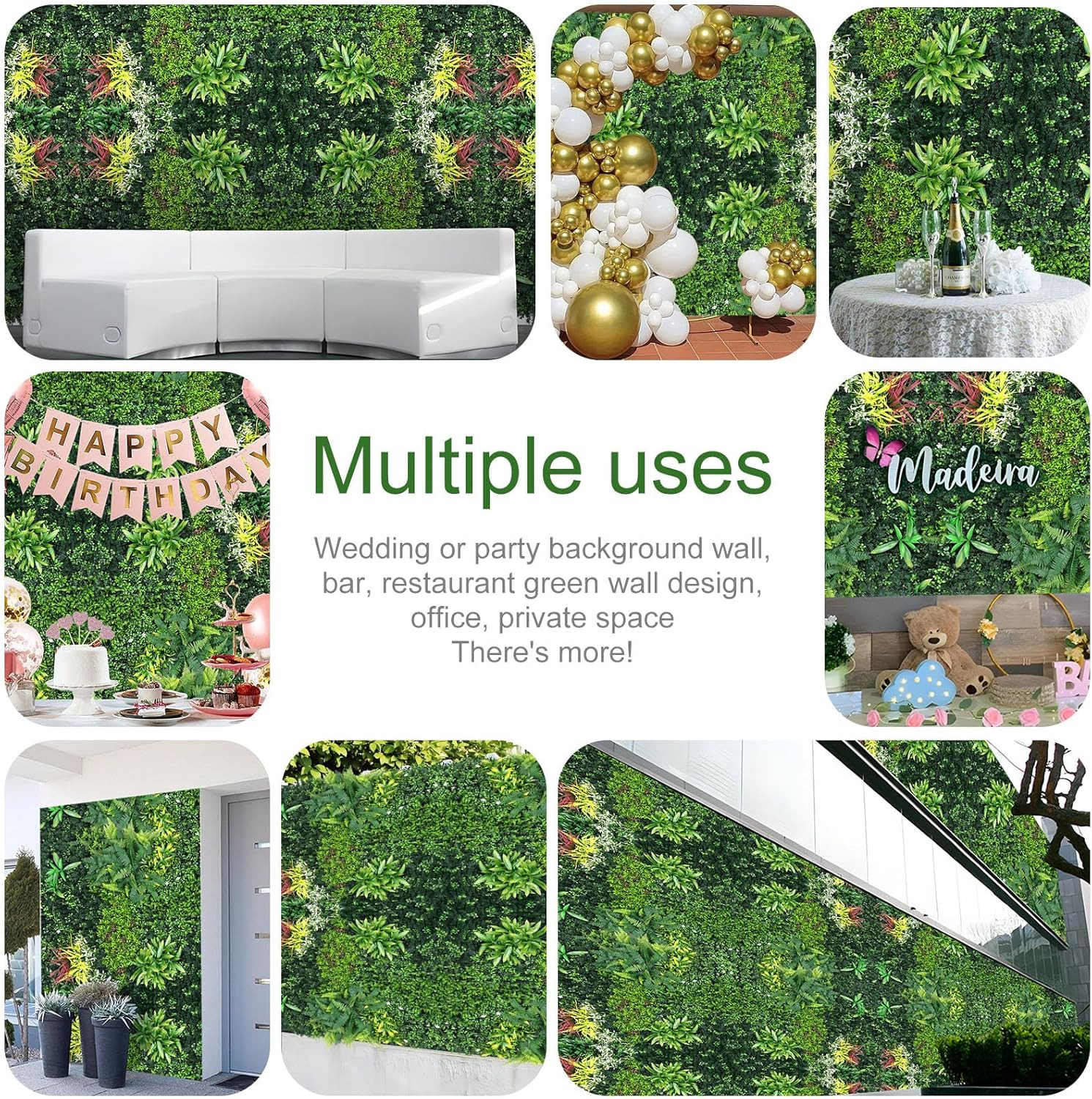 40″x40″ Artificial Grass Wall Panels – UV Protected Greenery Decor for Events