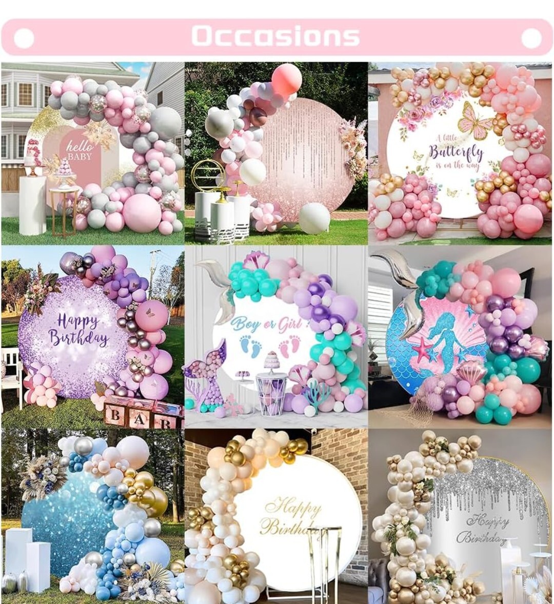 7x7ft Round Backdrop Cover Hot Pink Glitter Sequins Drippy Circle Photo Backgrou