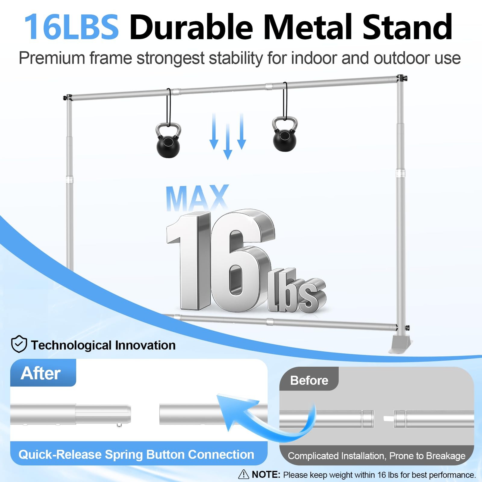 10 x 8FT Backdrop Banner Stand, Heavy Duty Adjustable Photo Background Suppor…
