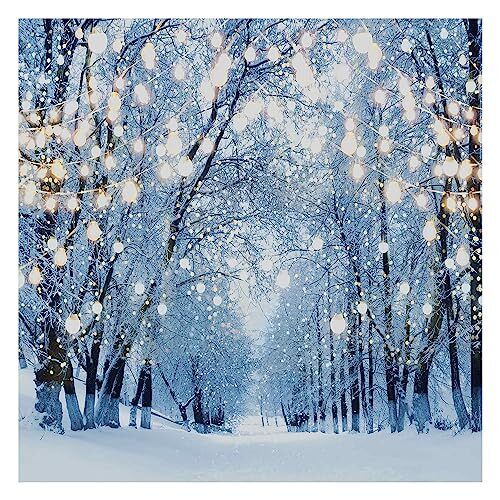 6 x 6 FT Winter Forest Backdrop Wonderland Snowflake Photography 72 x 72 in