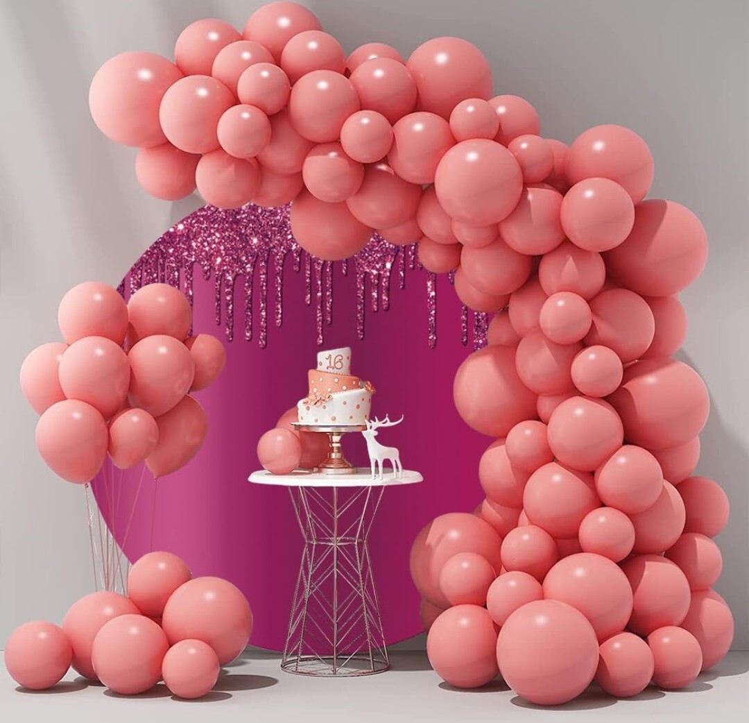 7x7ft Round Backdrop Cover Hot Pink Glitter Sequins Drippy Circle Photo Backgrou