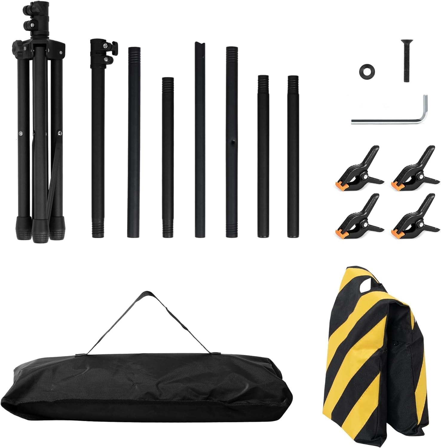 6.5×3.2ft T-Shape Backdrop Stand, Adjustable Background Support Stand Kit, Po…