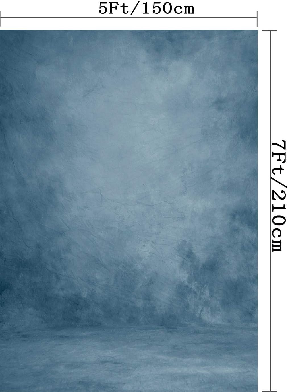 5X7Ft Graduation Backdrops for Photography Retro Abstract Blue Solid Color Art