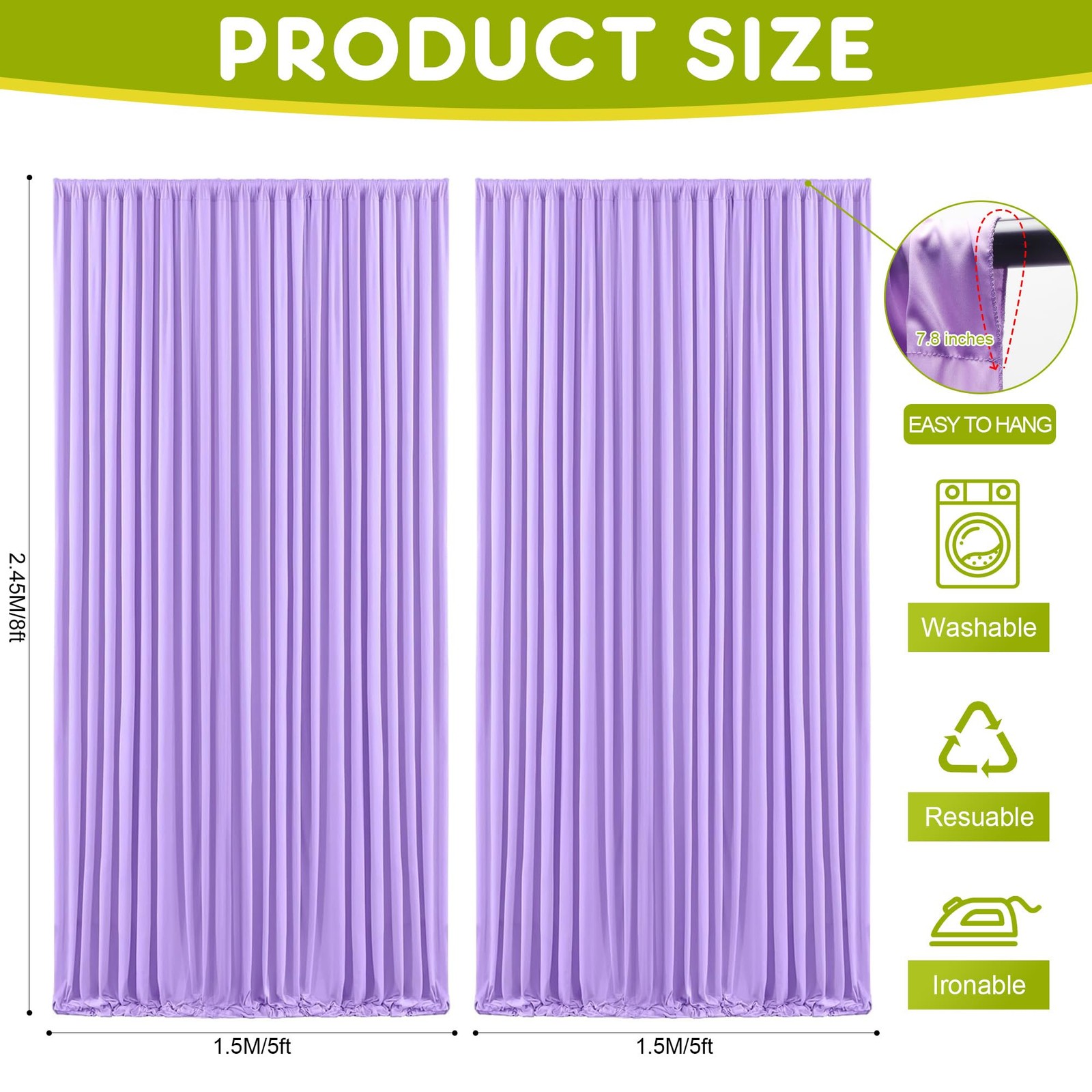 Lavender Purple Backdrop Curtain for Parties 10x8FT Photo Backdrop Drapes for…