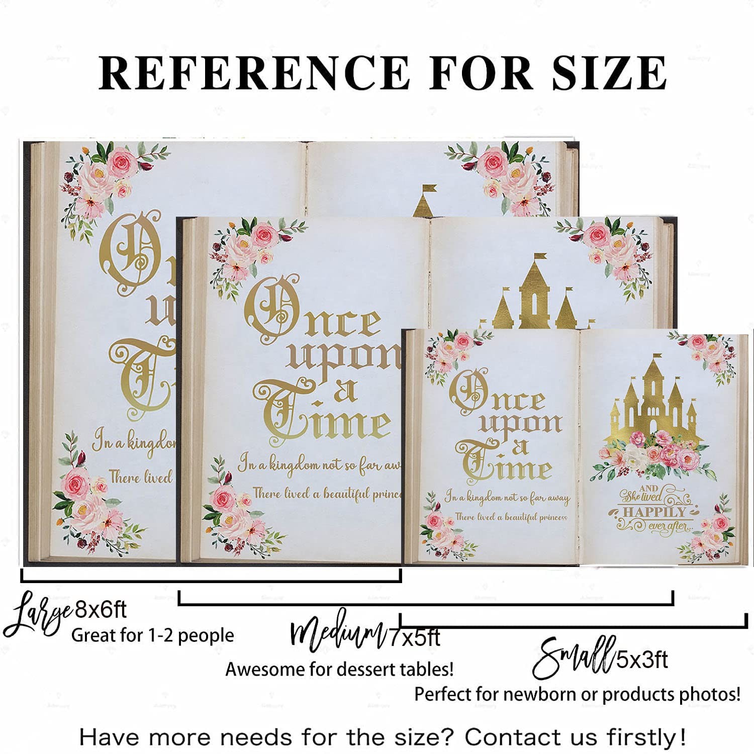 Aumeko Once Upon a Time Backdrop Pink Floral Gold Castle Princess 7x5ft,
