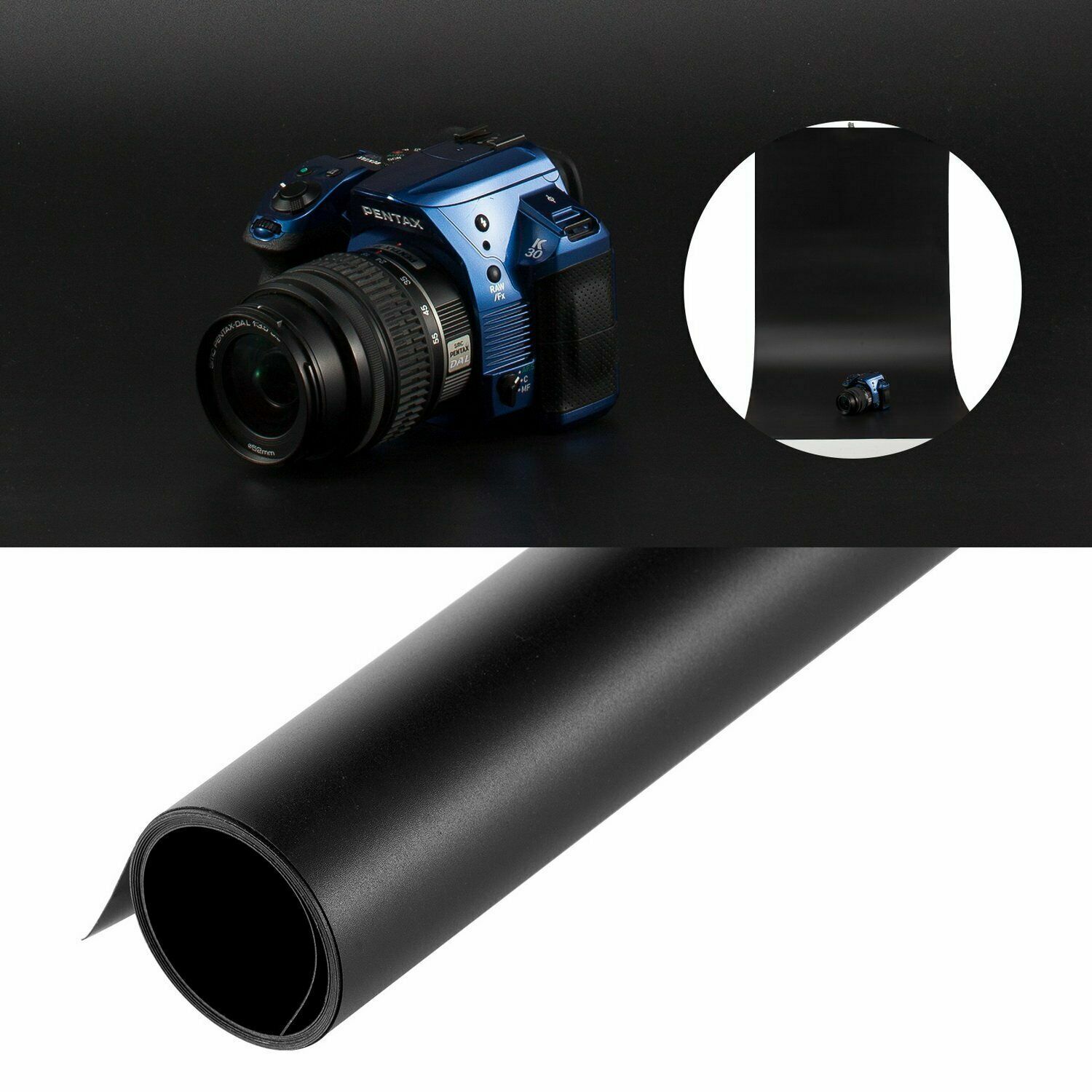 2PCS Black White PVC Background Set Matte Glossy Dual Side Vinyl Backdrop Photo