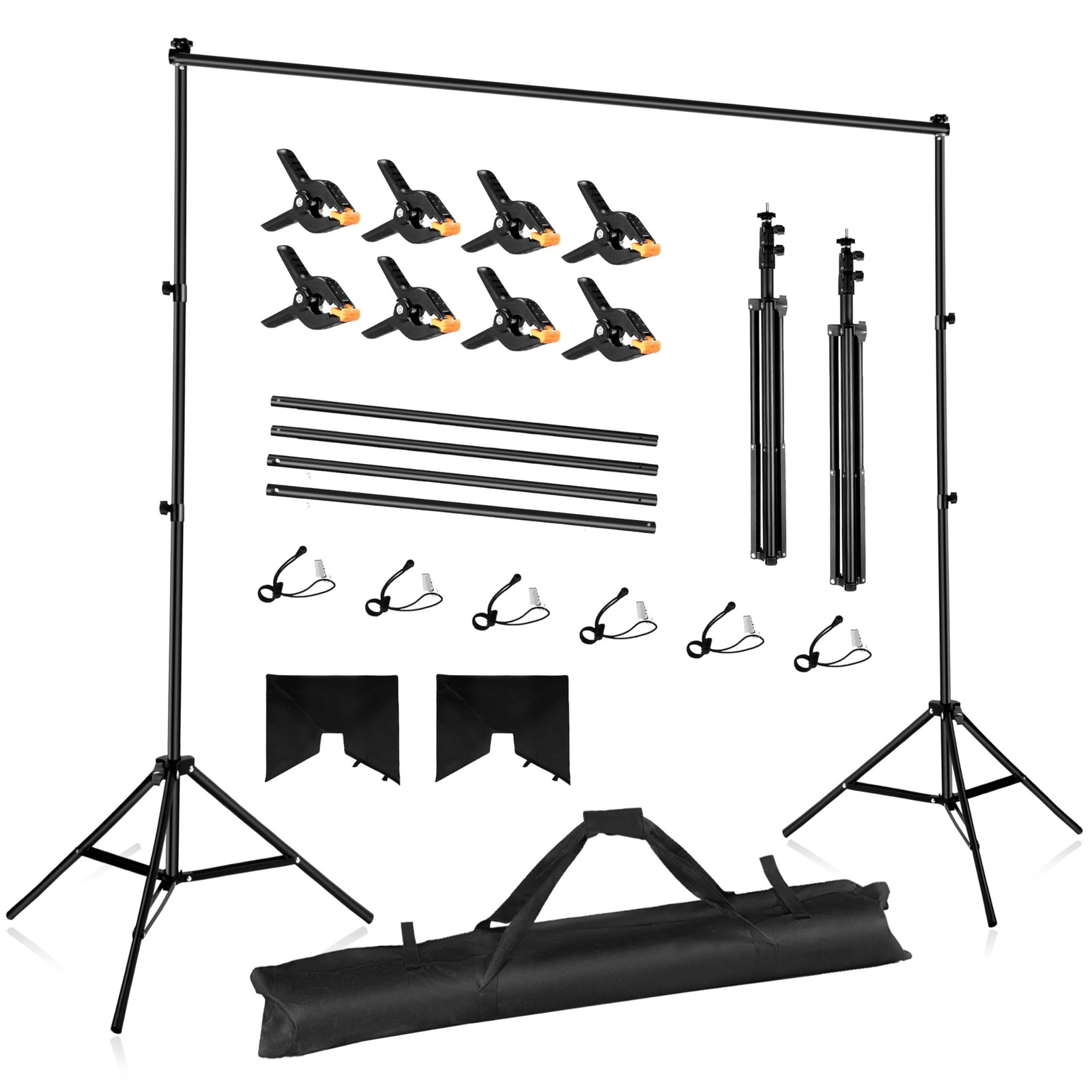 Anautin 10x7ft Backdrop Stand – Adjustable, 4 Crossbars, Photo Studio, Parties
