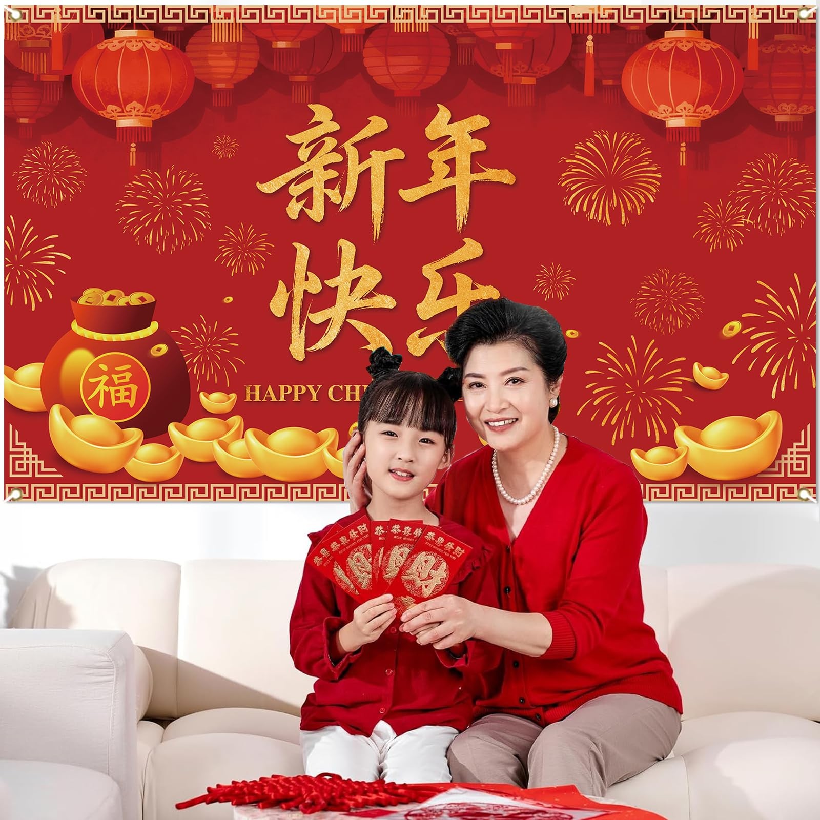 Chinese New Year Backdrop 2026 Year of the Horse Celebration Background