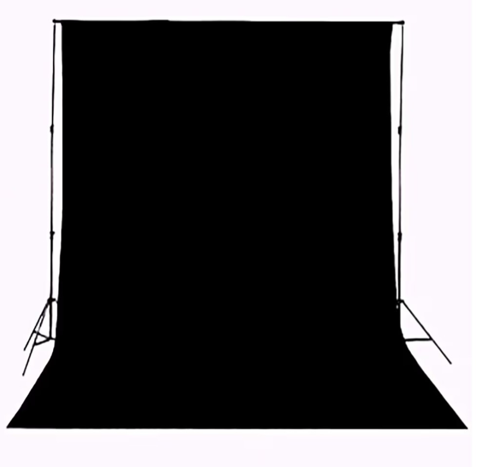 Black Muslin Photography Backdrop 5ftx16ft Seamless Studio Screen Rod Pocket