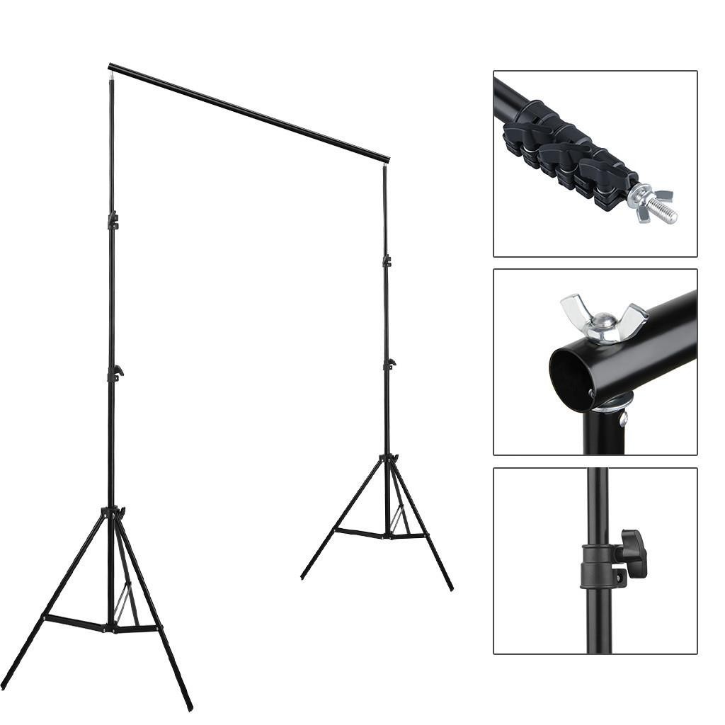 Kshioe Photography 10ft Backdrop Stand Kit 1.6*3m Green Screen Black White Clamp