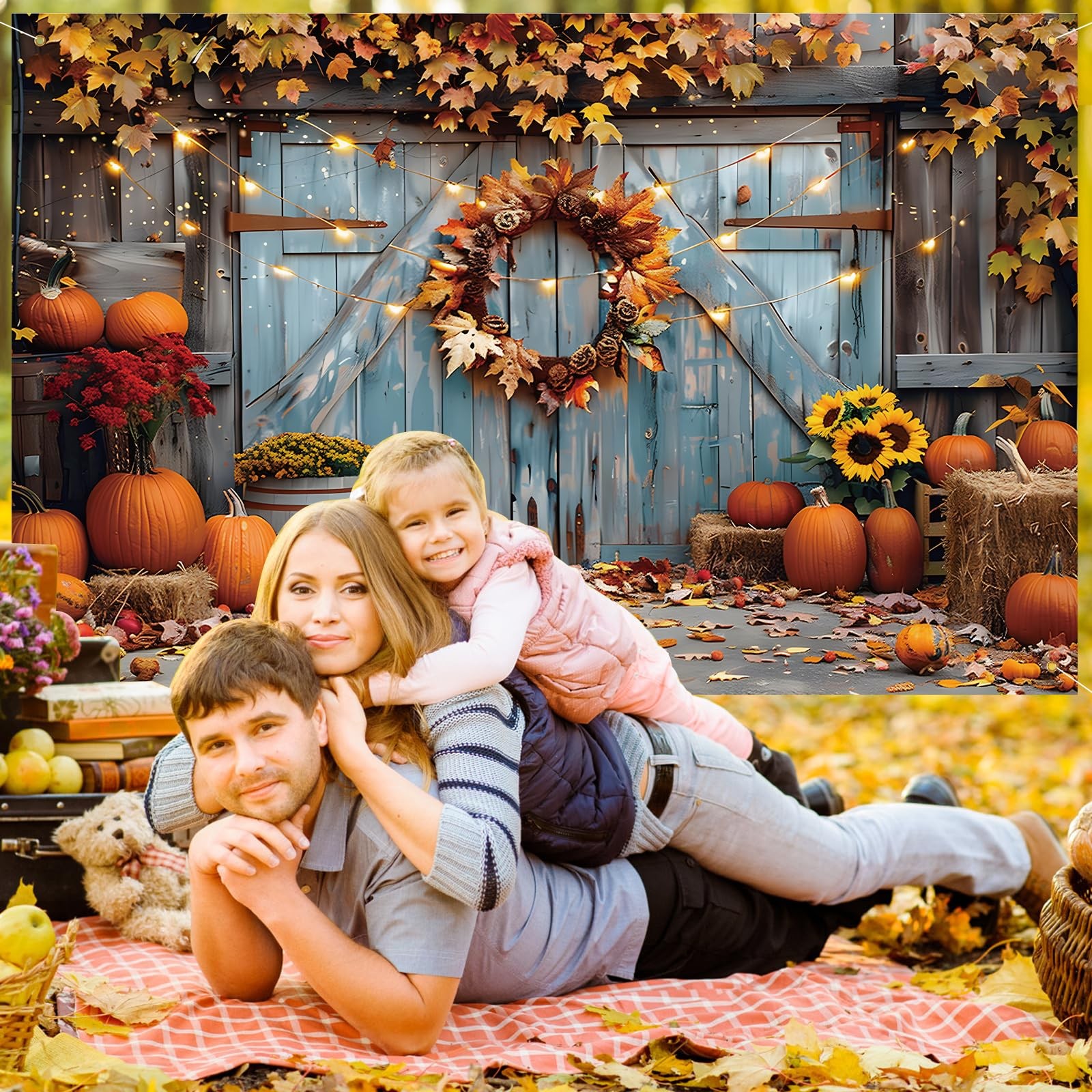 Fall Photography Backdrop Autumn Pumpkin Harvest Backdrop Photo Props Thanksg…