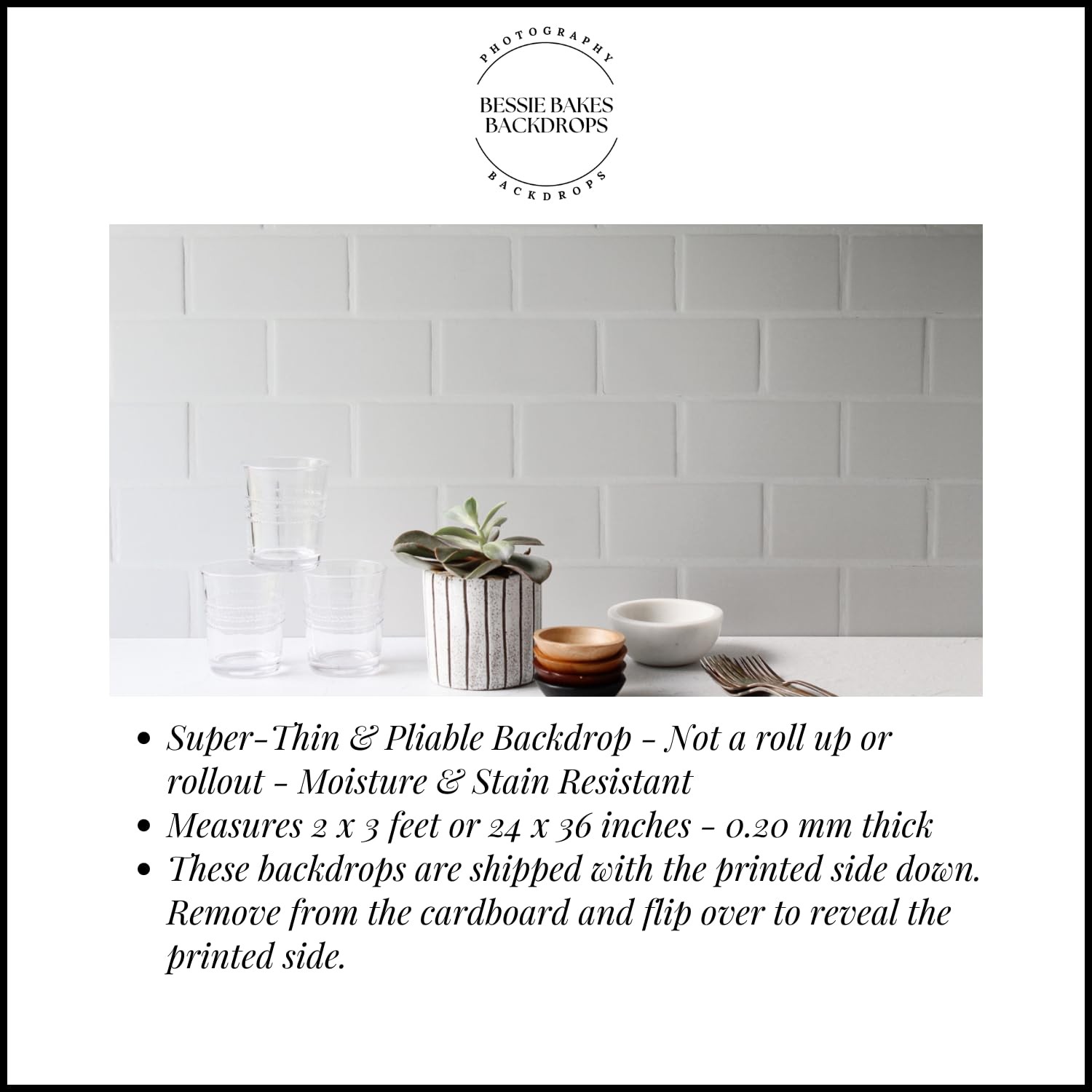SuperThin White Terrazzo Replicated Photography Backdrop 2×3 Feet Pliable