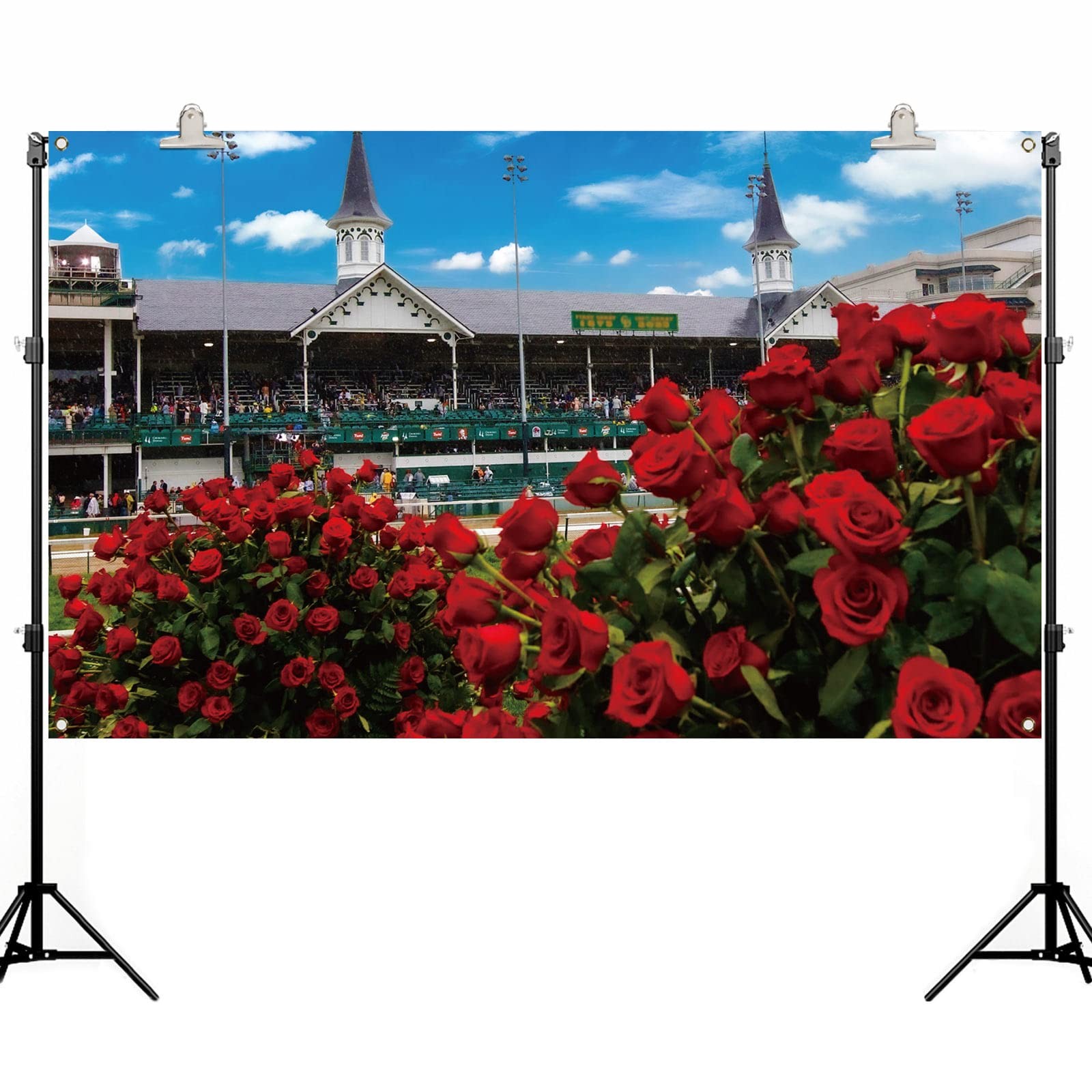 Kentucky Photo Booth Backdrop 2025 Churchill Downs Horse 5.9×3.6ft, Rose