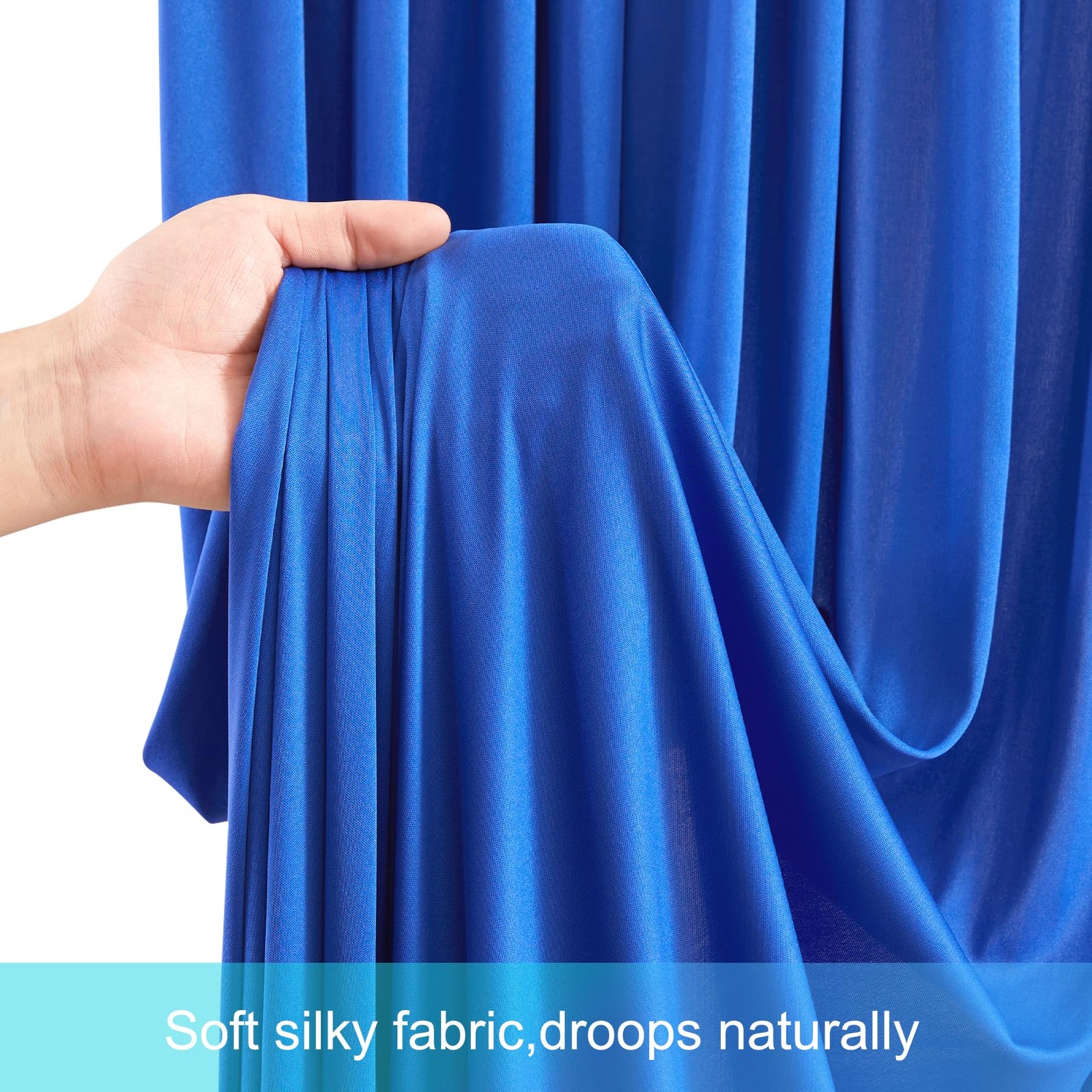 50ft x 12ft Royal Blue Backdrop 50FTx12FT (W5’xH12′, 10 Panels),