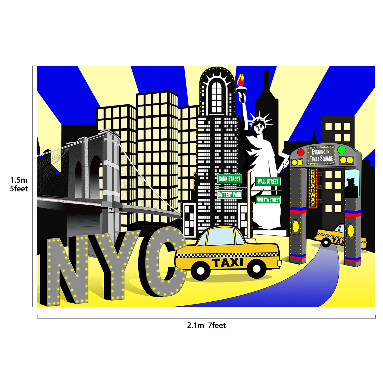New York Times Square Party Backdrop Photography Background 7x5feet