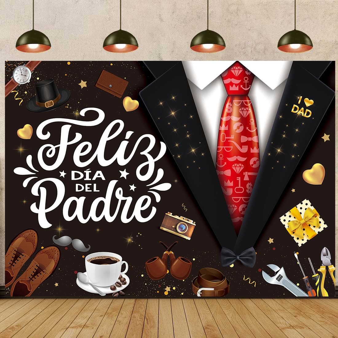 Feliz Día Del Padre Banner Backdrop 7x5FT Mexico Father’s Day Photography Backdr