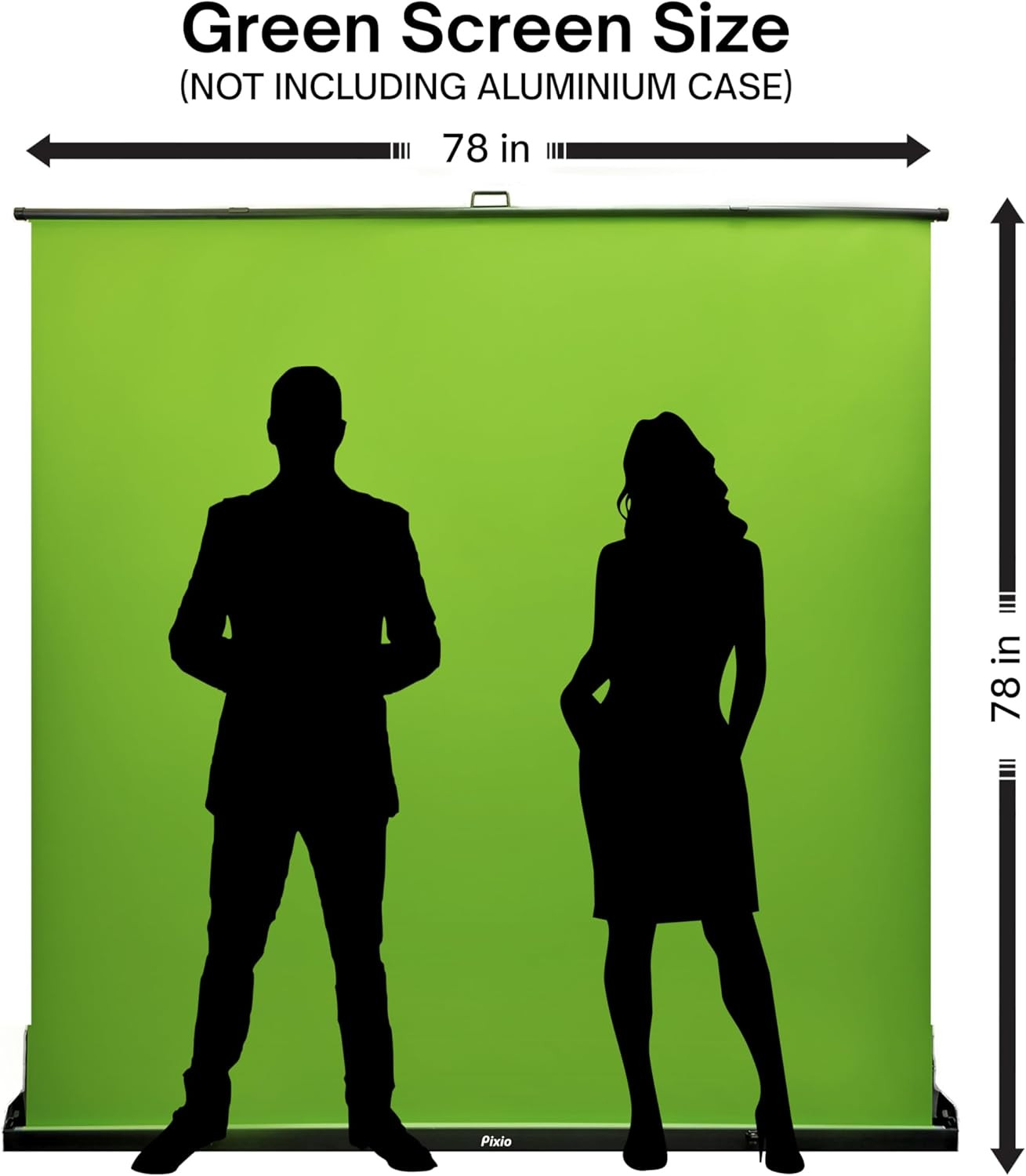 [Wide Version] Green Screen Extra Large Backdrop 78″ L X 78″ W – Free Standing,