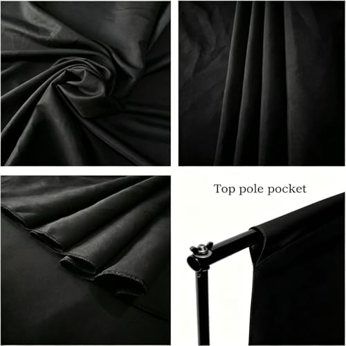 10 x 7 FT Backdrop Background for Photography, High Density 7 X 10 FT Black