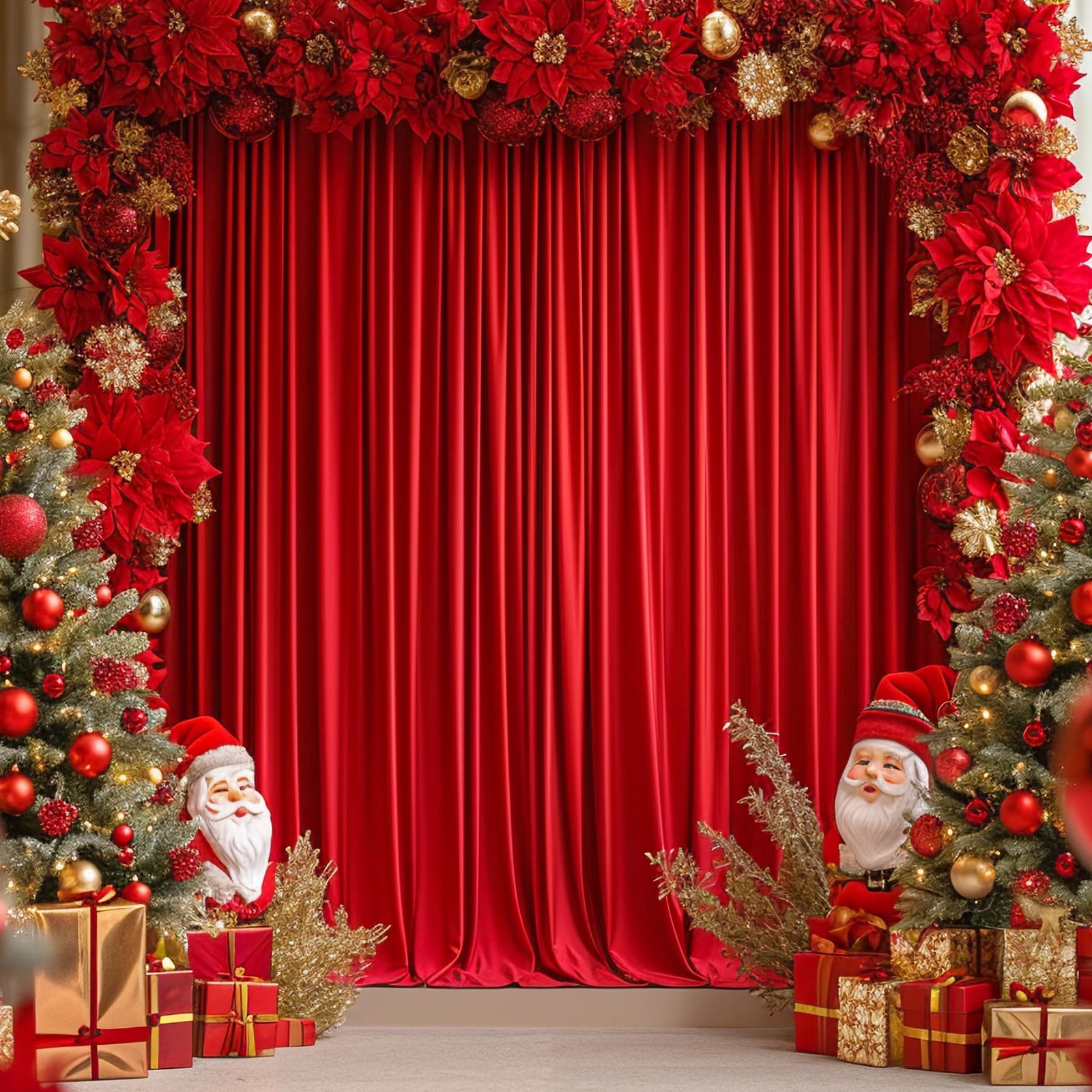 10x7ft Red Backdrop Curtains Polyester Wrinkle Free Drapes Party Photography