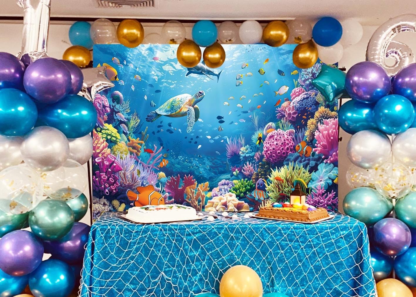 PGSWEER Under The Sea Photography Backdrop 7x5FT Ocean Underwater 7x5FT, Blue