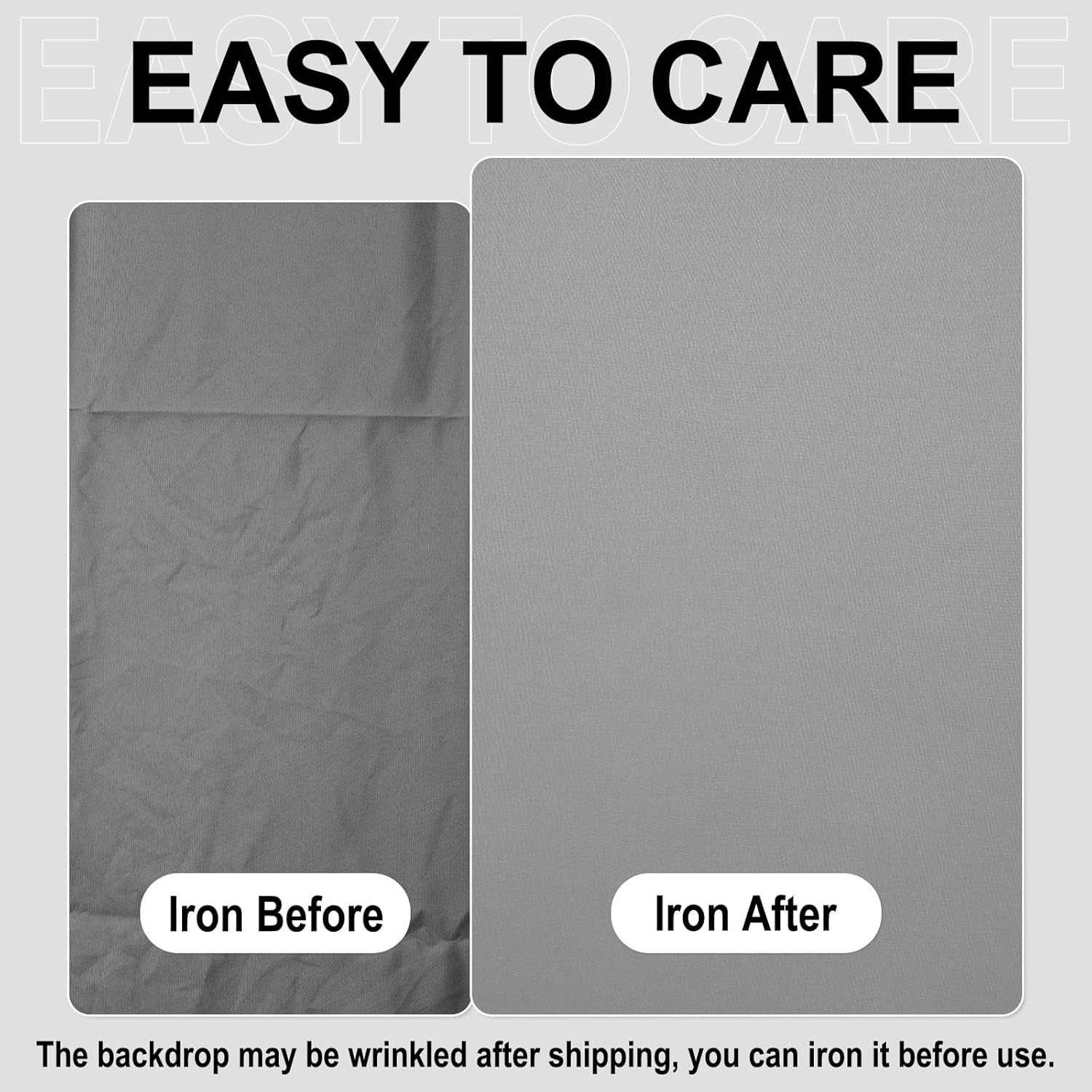 Seamless 5FTX7FT Grey Backdrop for Professional Photos – Washable & Durable