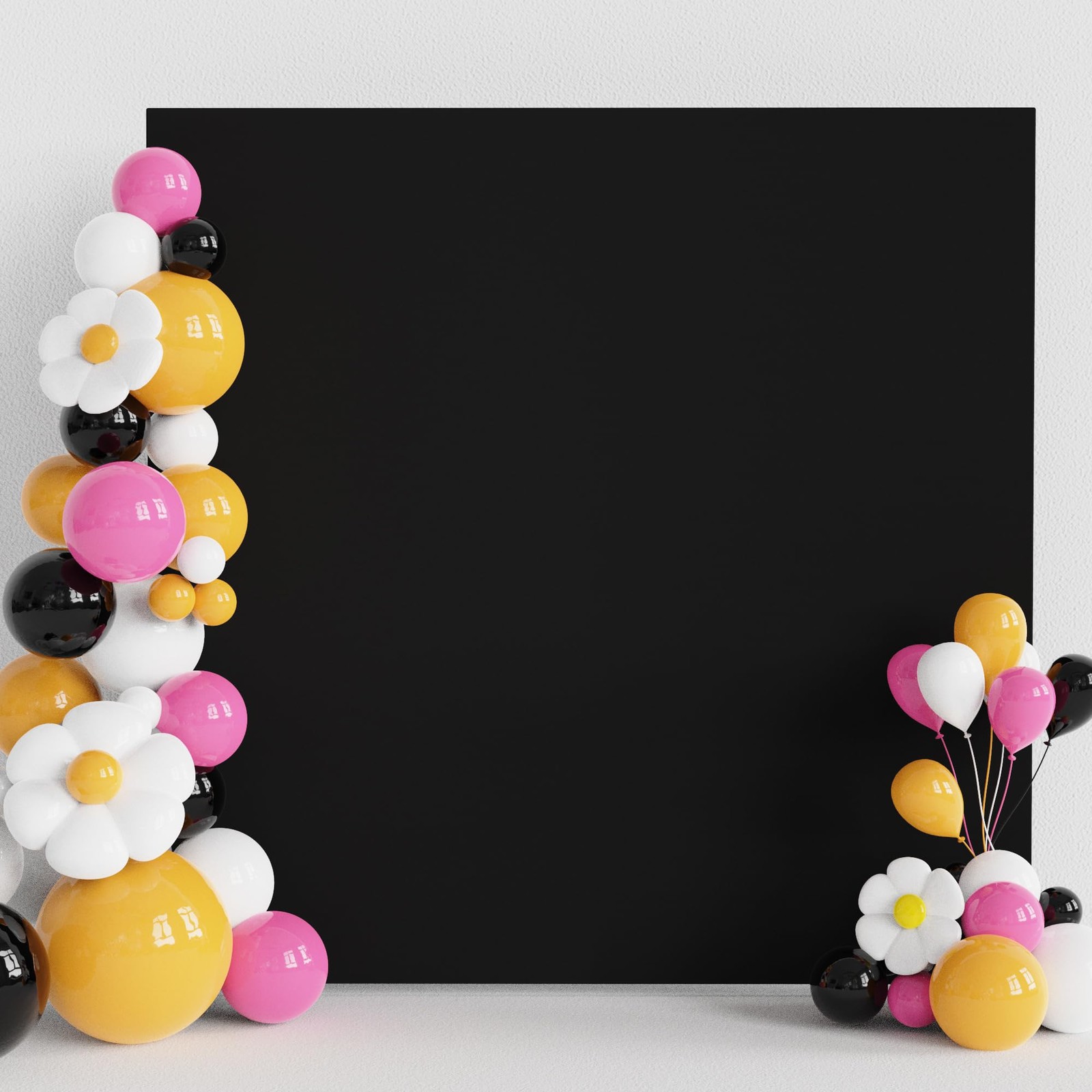Black Square Wedding Arch Cover 6.6FT – Stretchy Spandex Backdrop for Events
