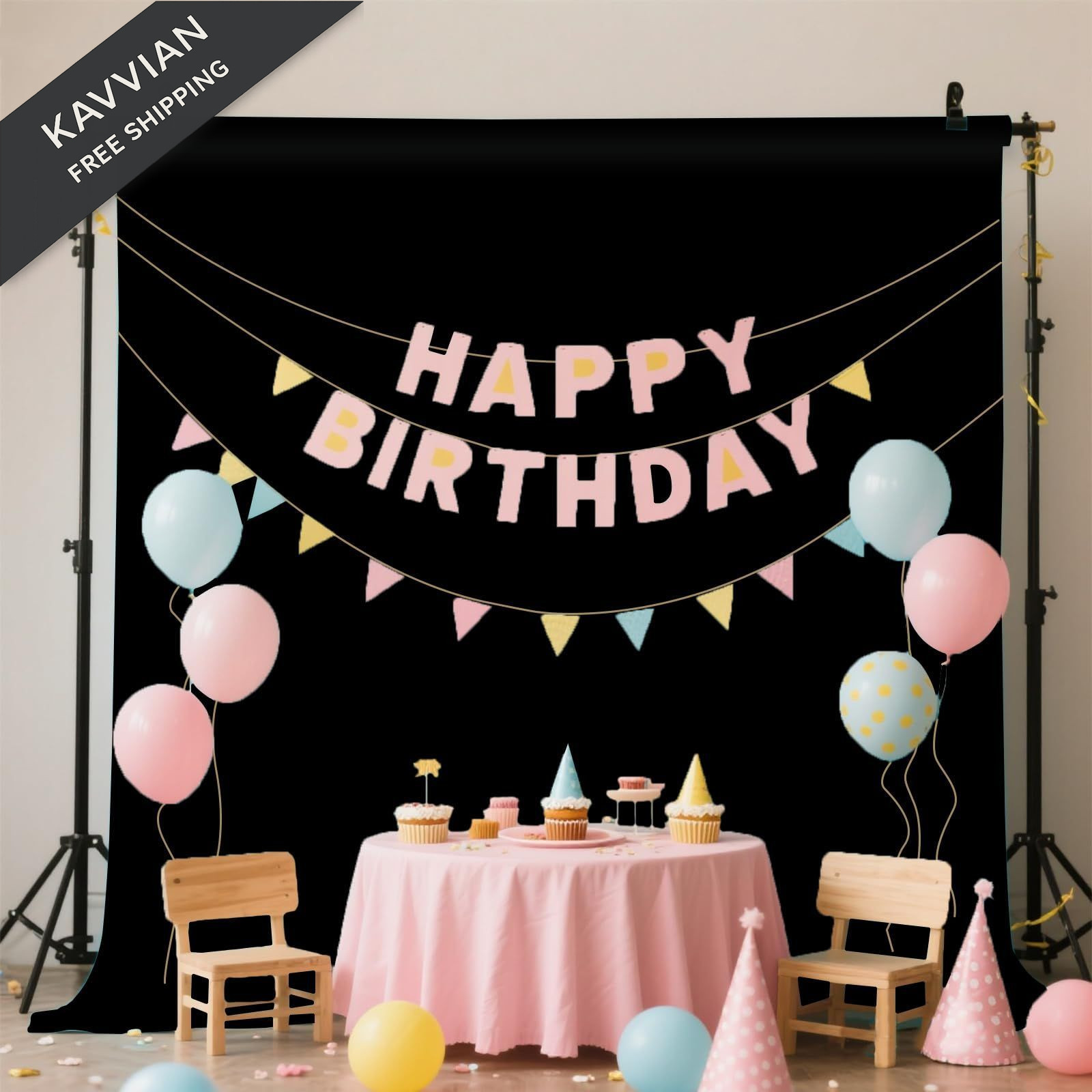 LYLYCTY Black Photo Backdrop for Photoshoot, Background 8X10 FT,
