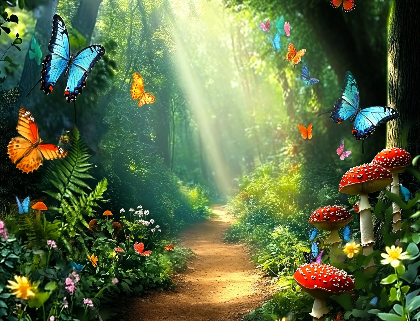10x8ft Spring Enchanted Forest Backdrop Fairy Tale Background for Photography