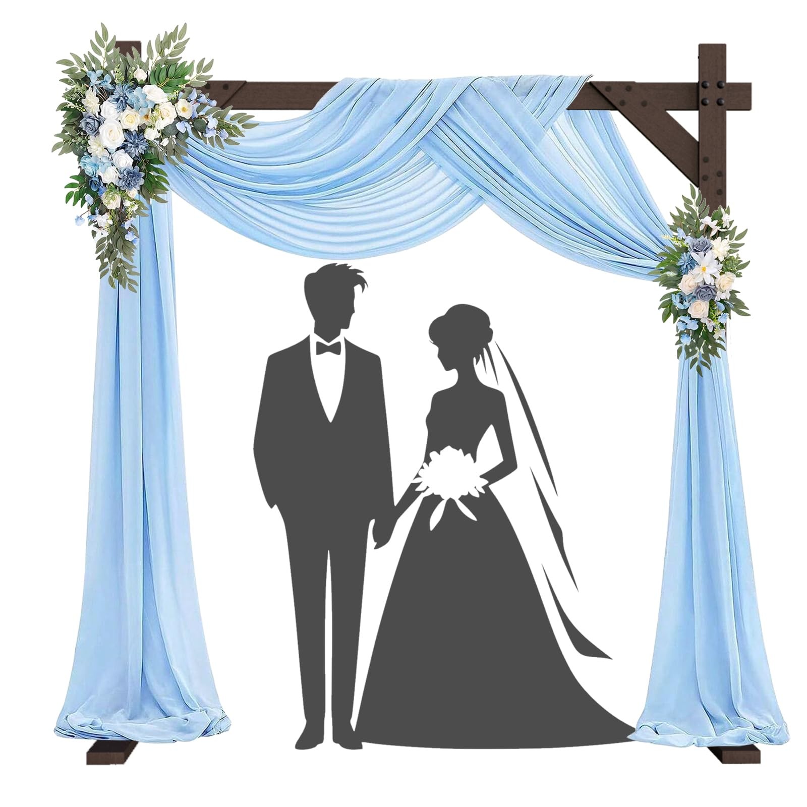 Wooden Wedding Arch Frame 7.48 FT Square Wood Arch Wedding Arbor Backdrop for…