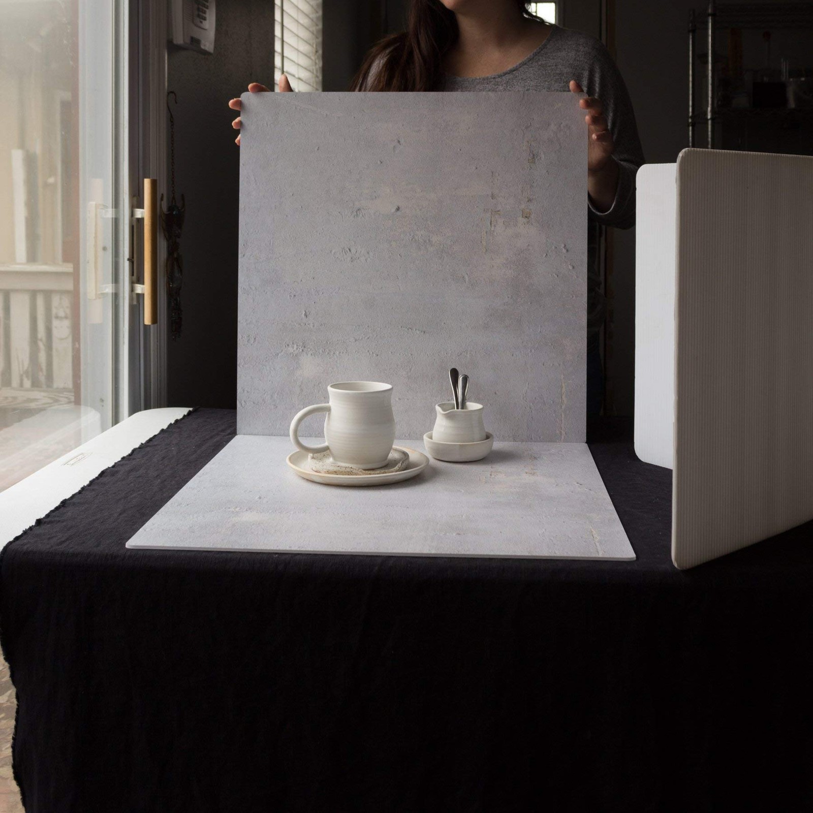 Soft Concrete Replicated Photography Backdrop 19.5×19.5 Inch Square 3mm Thick