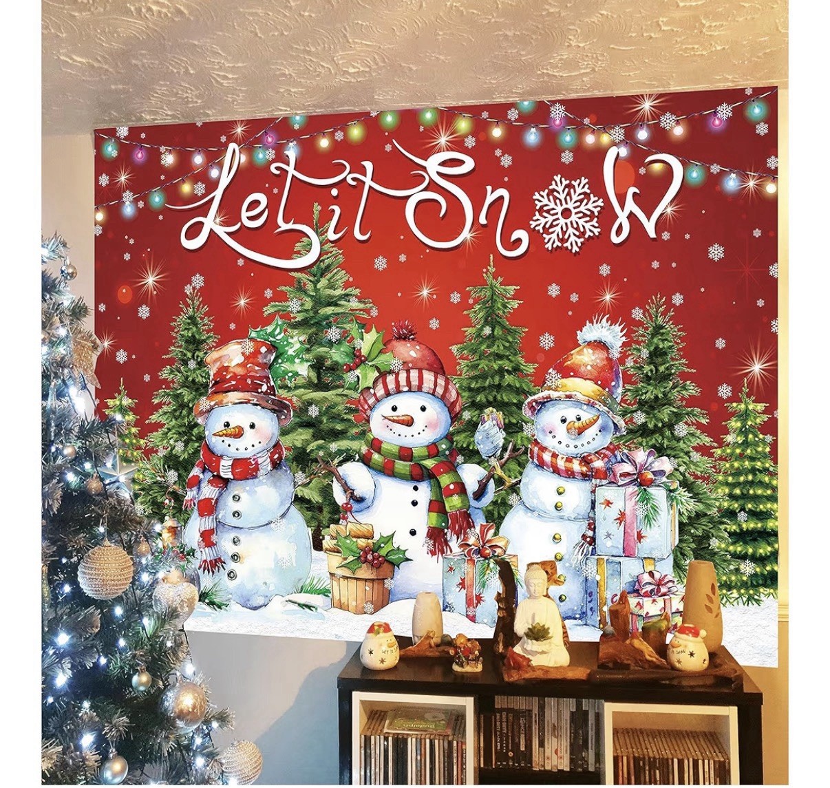 8x6ft Snowflake Christmas Backdrop for Winter New Year Eve Photography Family…