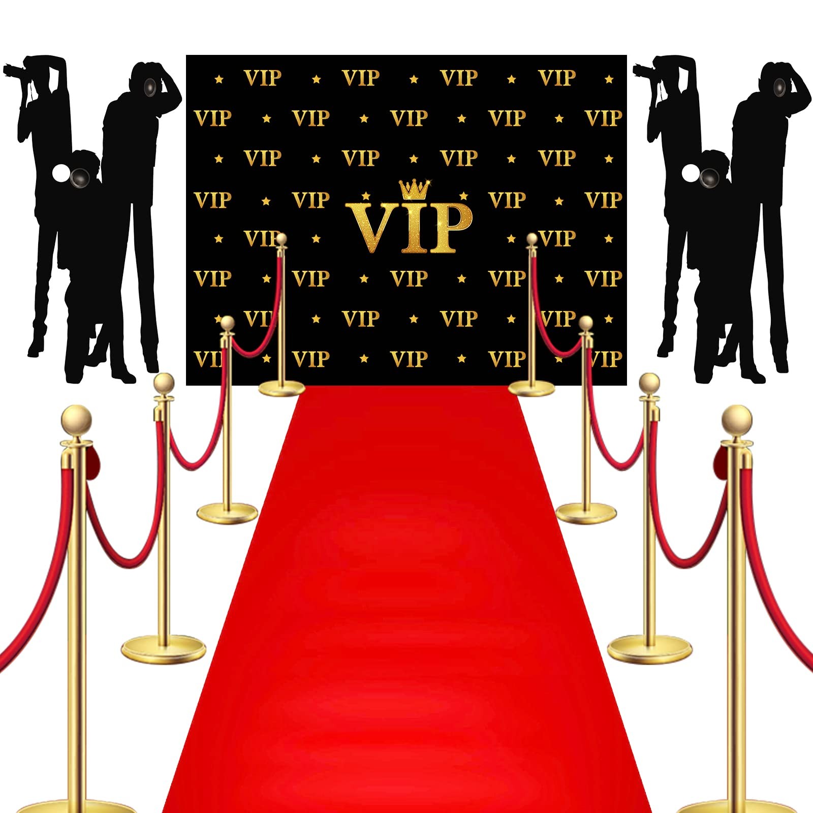 6.5 x 5 ft VIP Photography Backdrop Red Carpet Backdrop Film Movie Banner Pap…