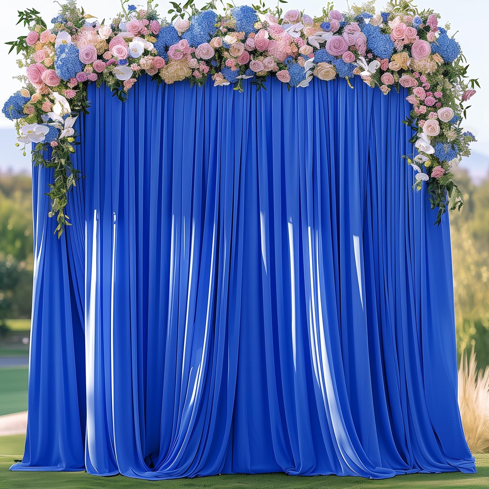 10x10FT Wrinkle Free Royal Blue Backdrop Curtains for Parties Blue Curtain Ba…