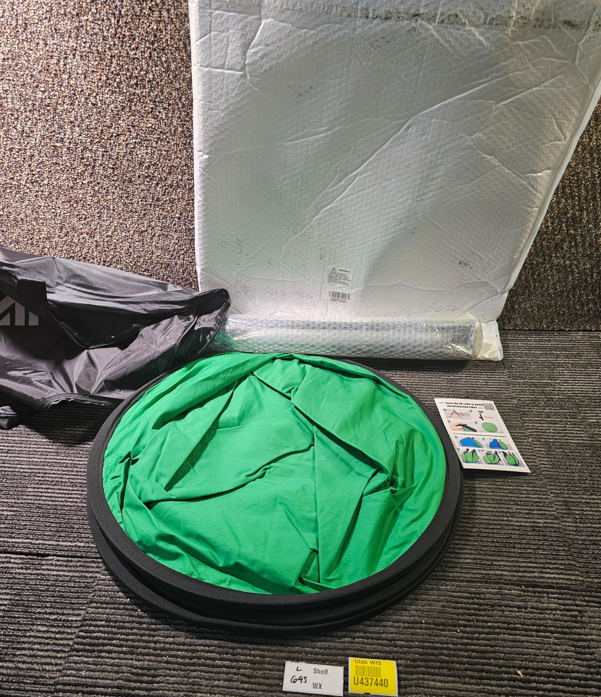 AFHT 5’x 5.5’Green Screen w/Stand Collapsible 2-in-1 Blue & Green for Background