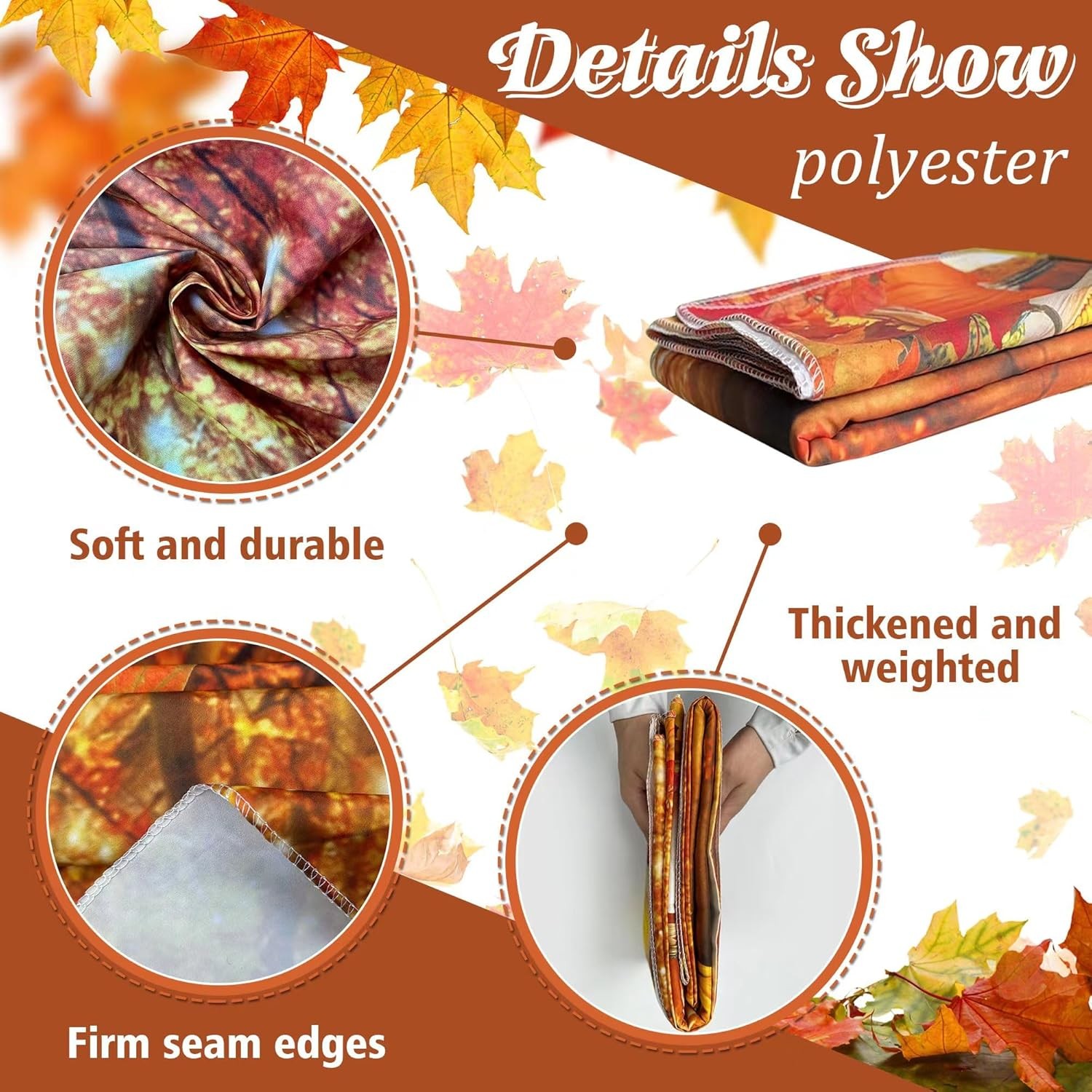 7x5FT Polyester Fall Autumn Photo Backdrop for Photography 7x5ft, orange