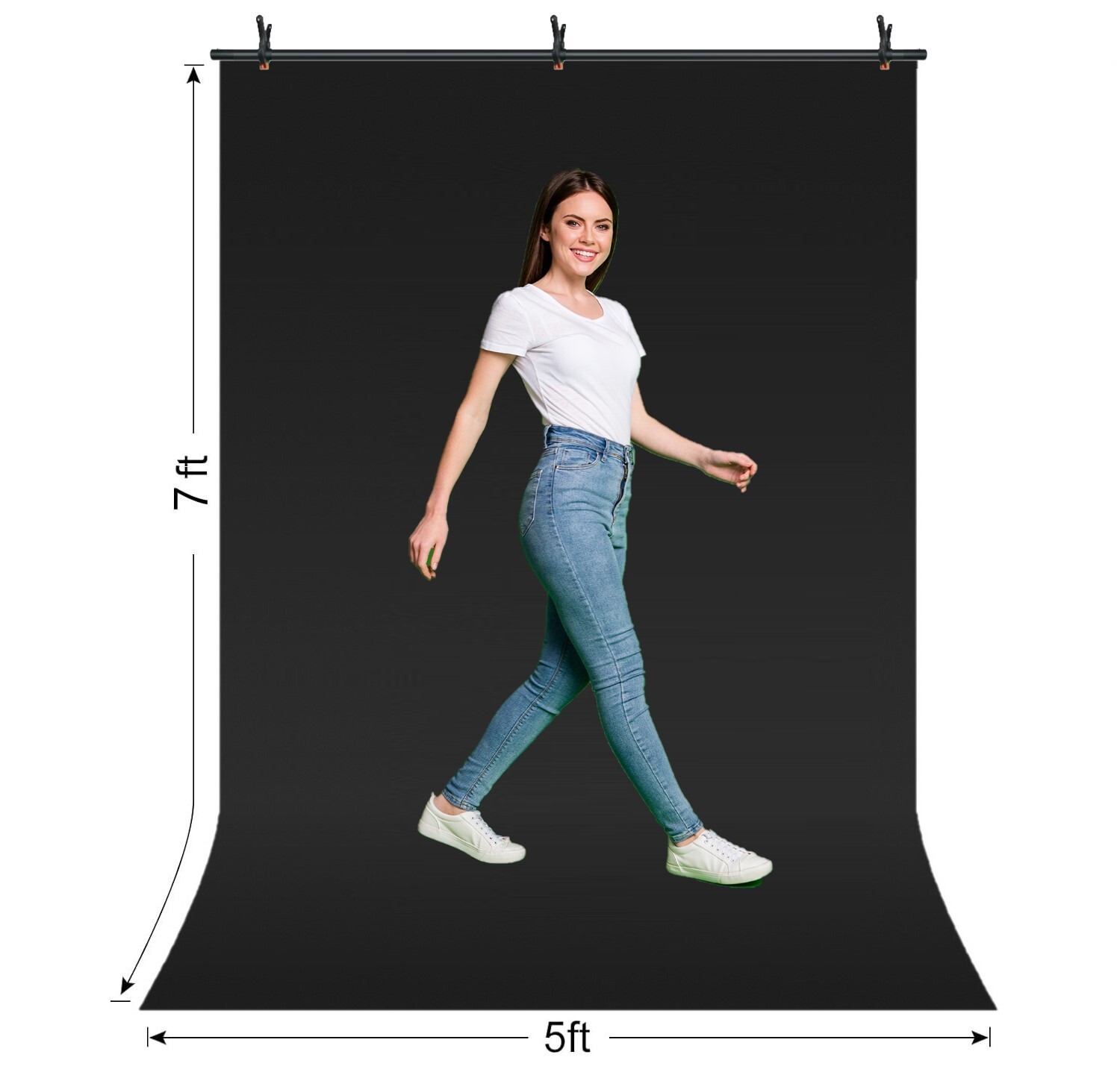 LINCO Photo T-Shape Backdrop Stand Black/White 2 Backdrops Support Kit – AM207