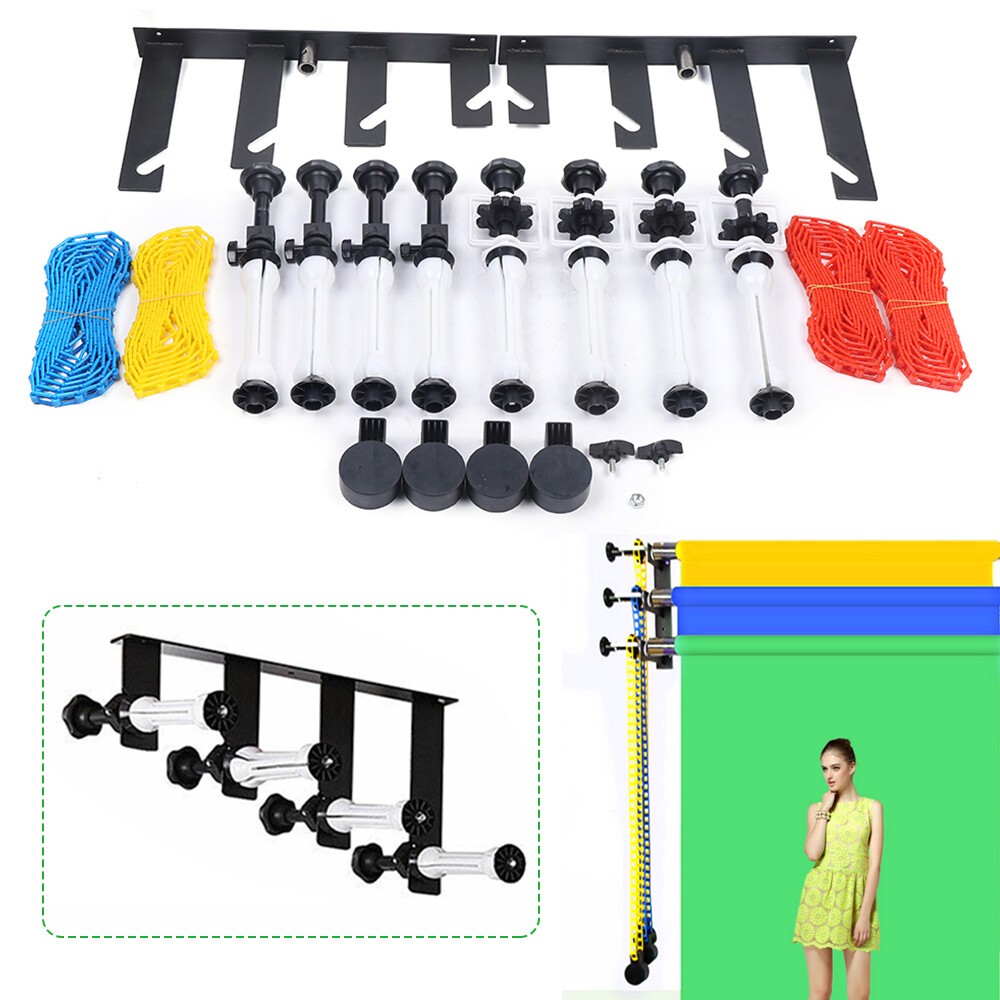 Backdrop Holder Wall Mount 4 Roller Photography Background Support System NEW US