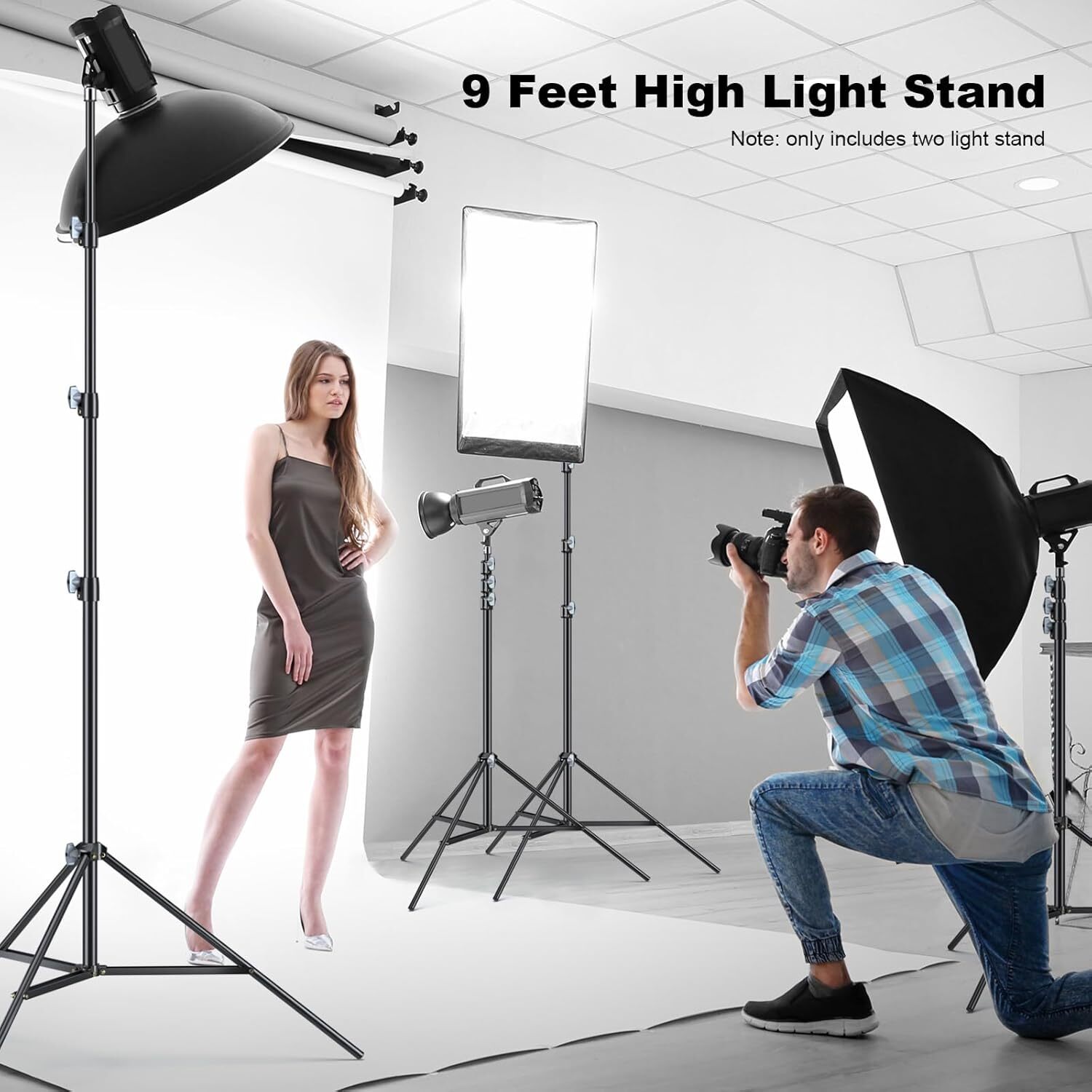 LINCO Photo T-Shape Backdrop Stand Background Backdrops Support Kit – 4198T