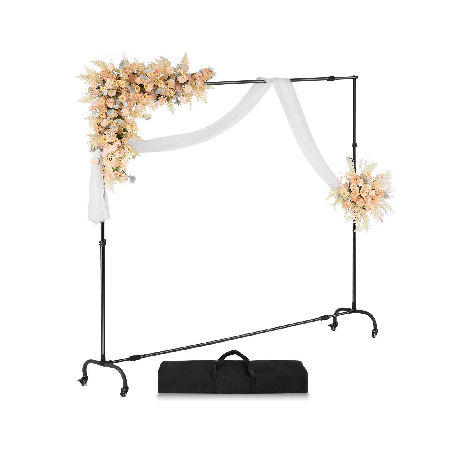 Backdrop Stand with Wheels, 7 x 10 ft Adjustable Photo Backdrop Stand Kit, Movea